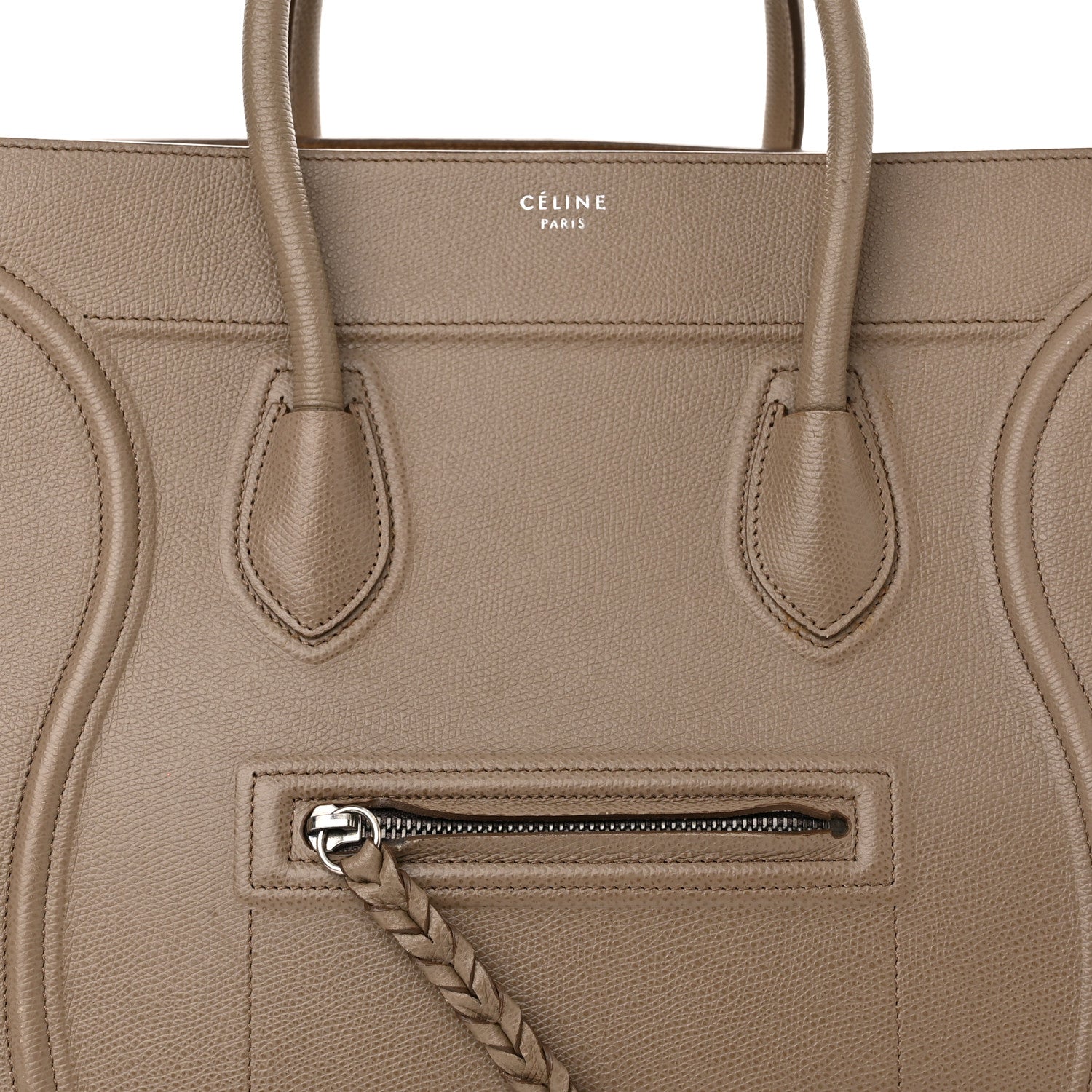 Celine Baby Grained Calfskin Medium Phantom Luggage Taupe 9 of 17
