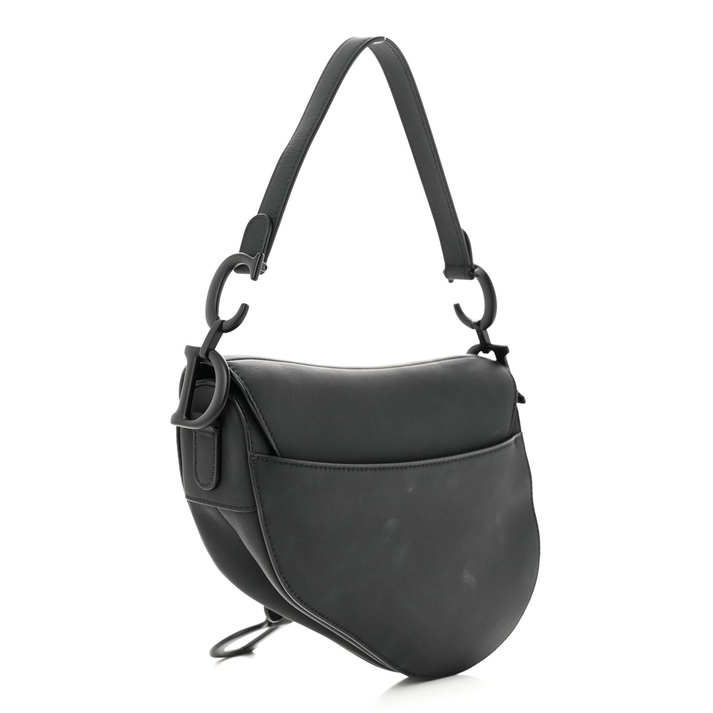 Ultra Matte Calfskin Saddle Bag Black