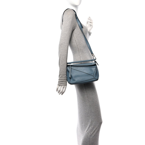 Calfskin Small Puzzle Bag Stone Blue