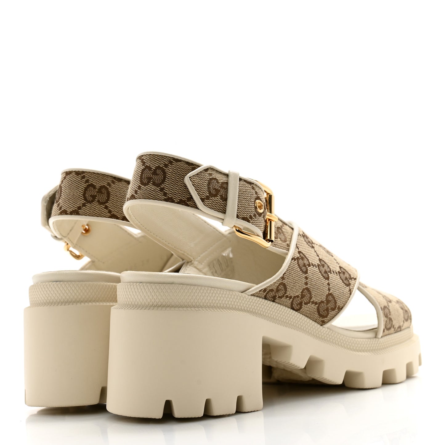 Monogram Granada Kid Trip 40/72mm Lug Sole Sandals 39 Beige Ebony Mystic White