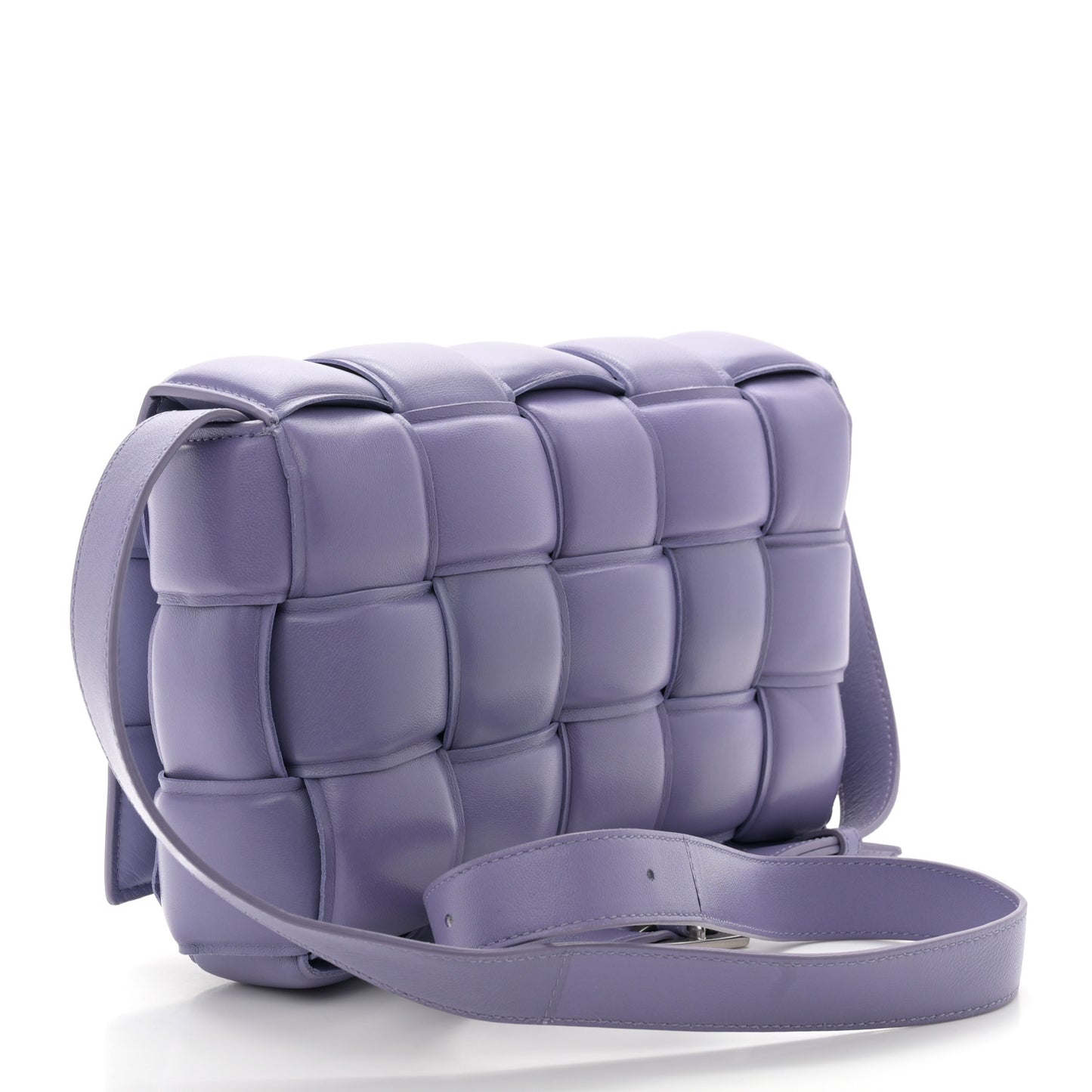 Nappa Maxi Intreccio Padded Cassette Crossbody Bag Lavender