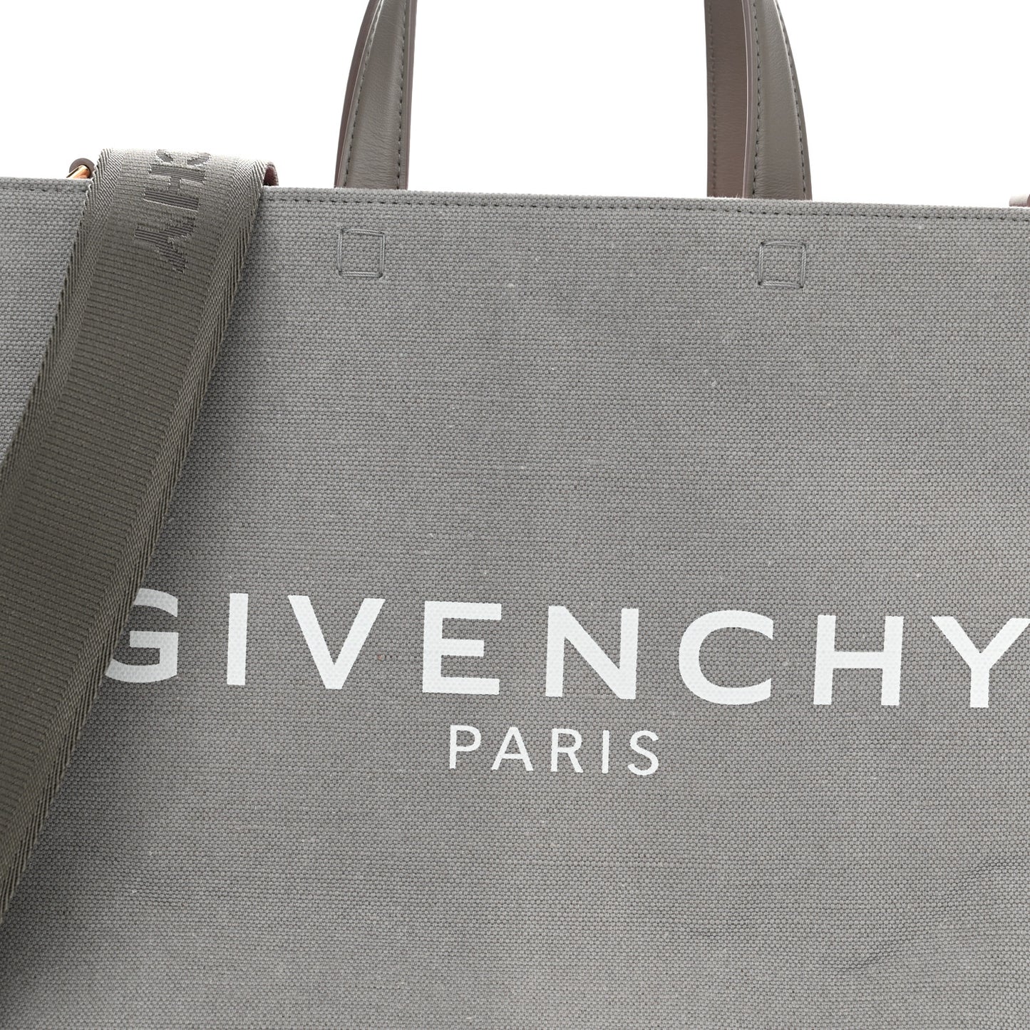 Canvas Embroidered Medium G-Tote Grey Pink