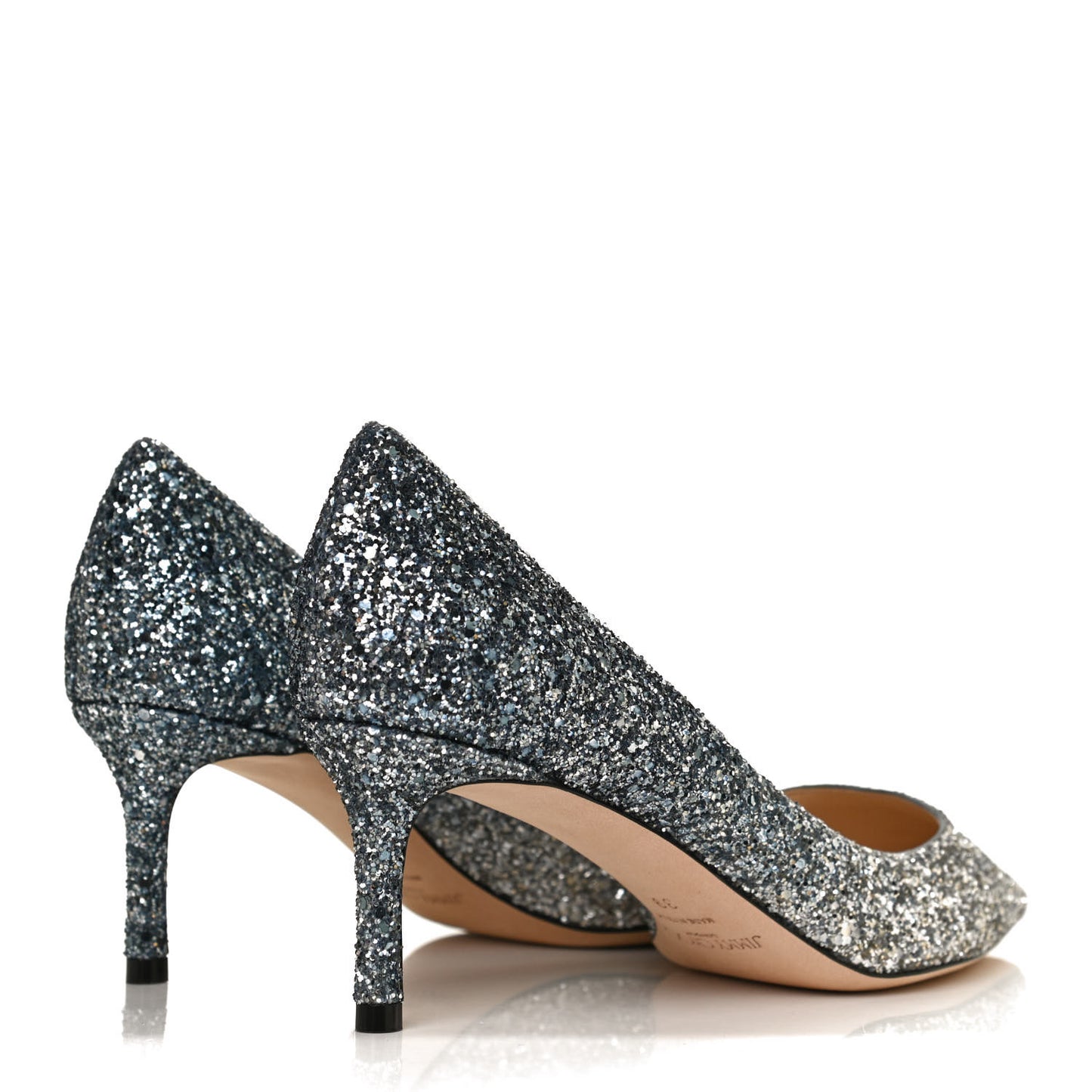 Glitter Pointy Toe Romy 60 Pumps 39 Silver Dusk Blue