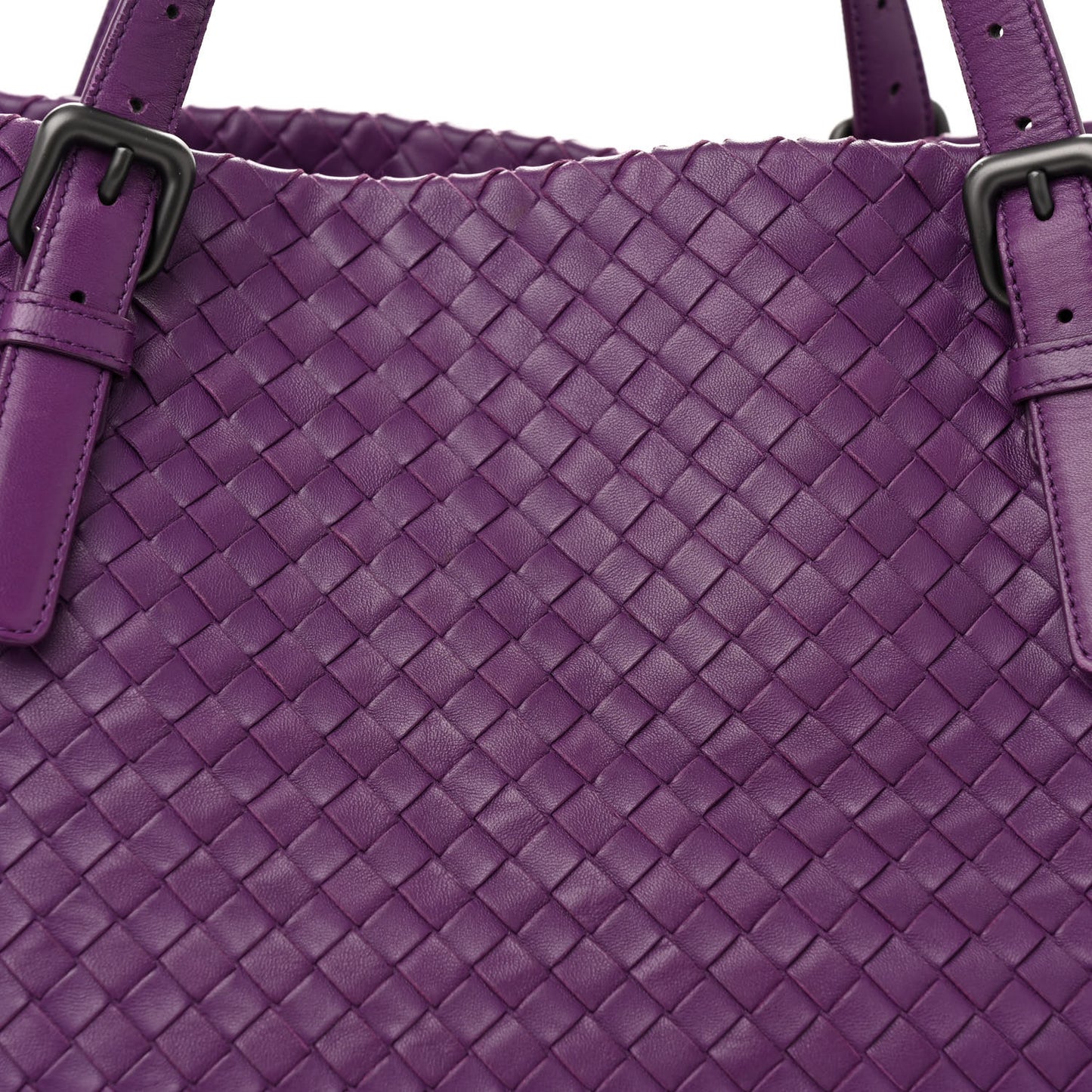 Nappa Intrecciato Large Cesta Tote Eggplant