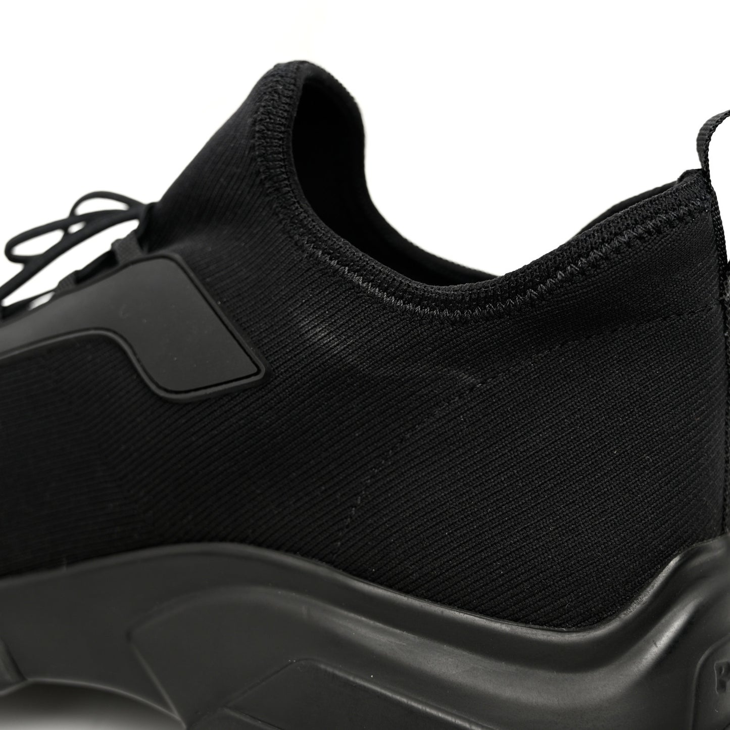 Knit Fabric Logo Mens Running Sneakers 8 Black