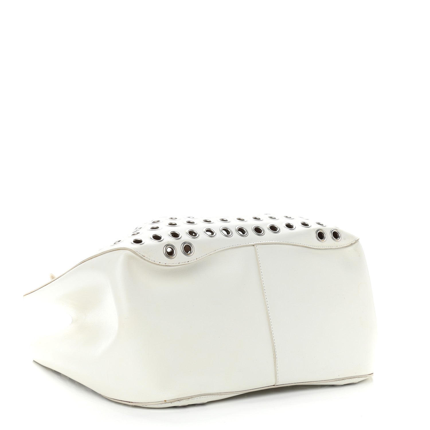 Alaia Calfskin Grommet Rose-Marie 28 Bag White 5 of 14