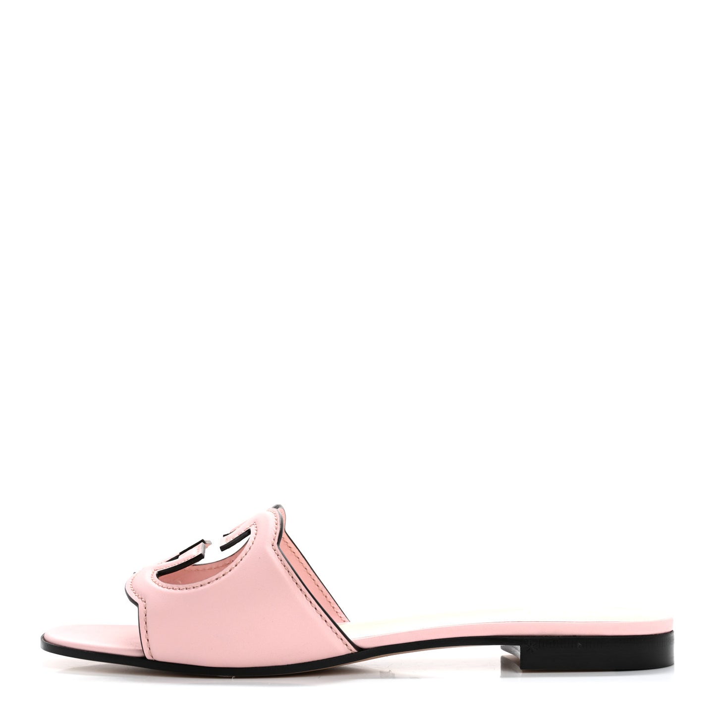 Cosmos Softy Calfskin Interlocking G Cut Out Slide Sandals 40 Pastel Pink