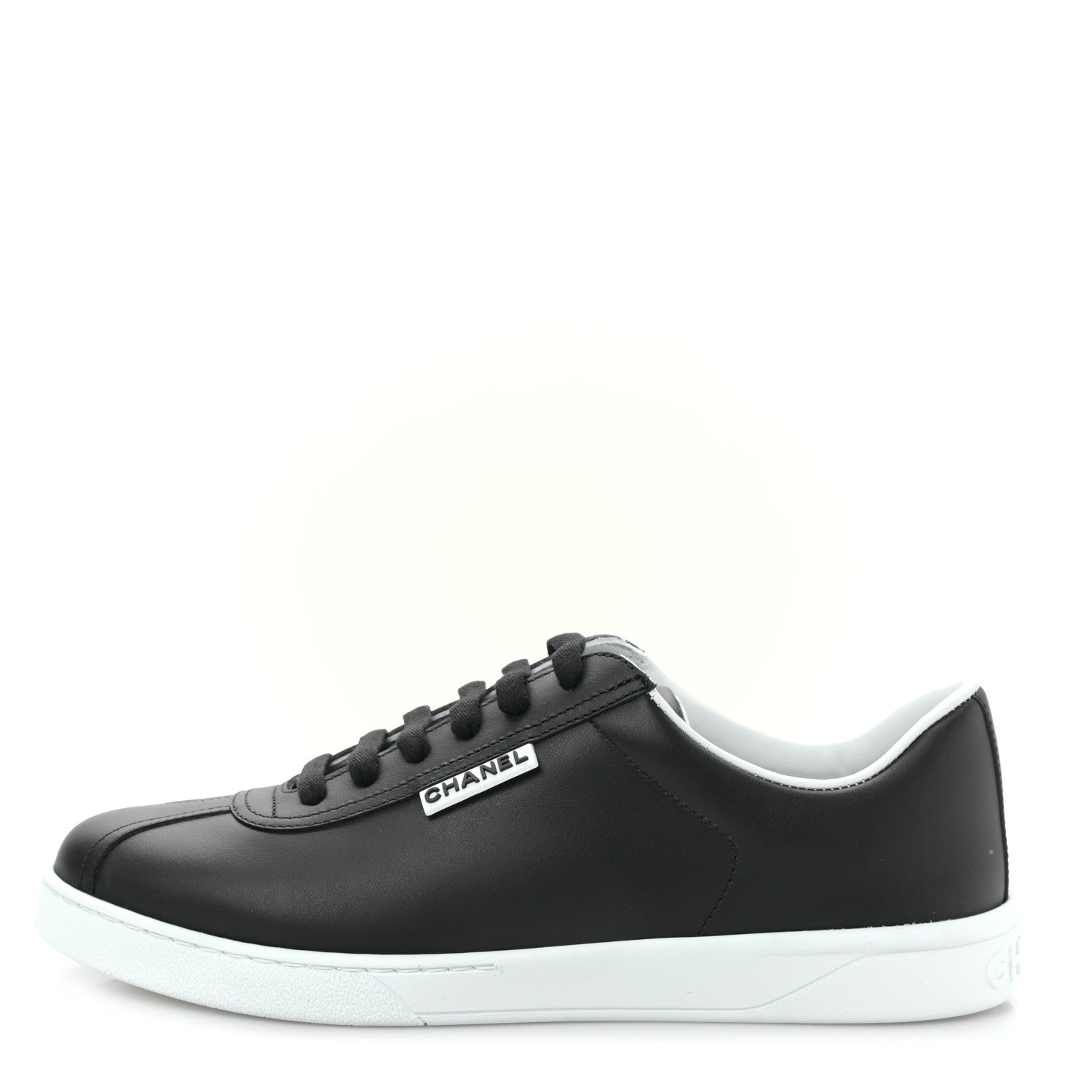 Chanel Calfskin CC Womens Sneakers 40 Black 1 of 8