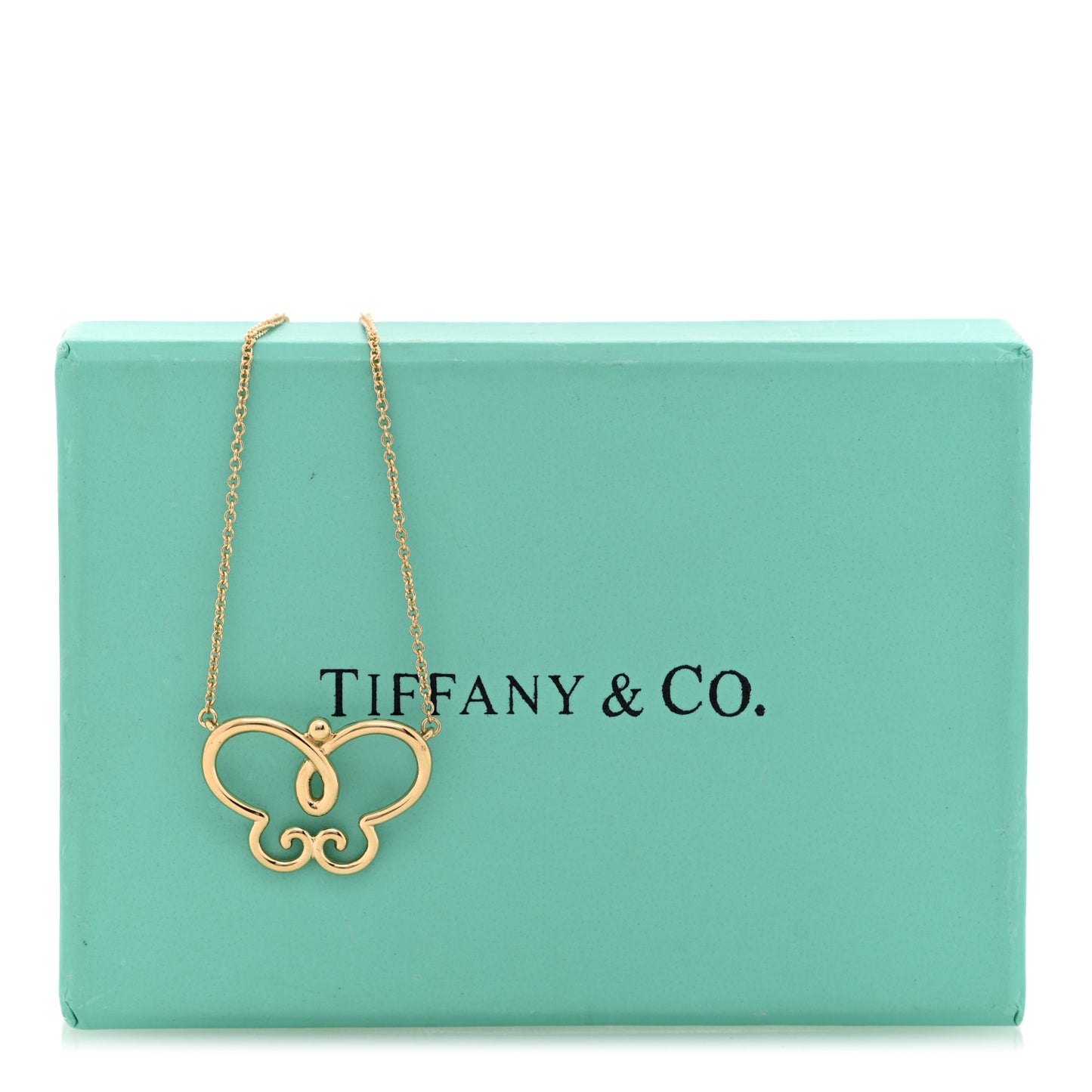 18K Yellow Gold Paloma Picasso Butterfly Pendant Necklace