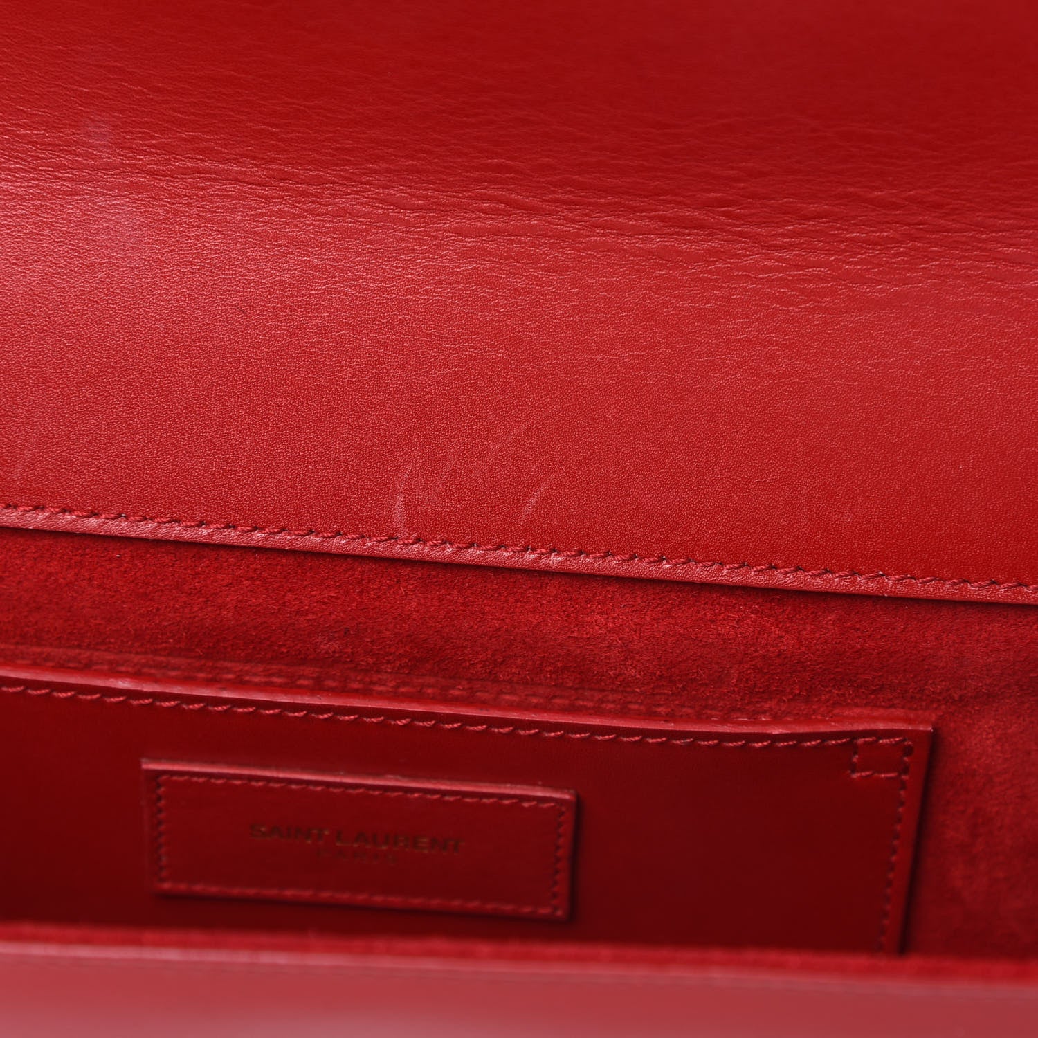 Saint Laurent Calfskin Classic Monogram Cassandre Clutch Rouge Orient 9 of 19