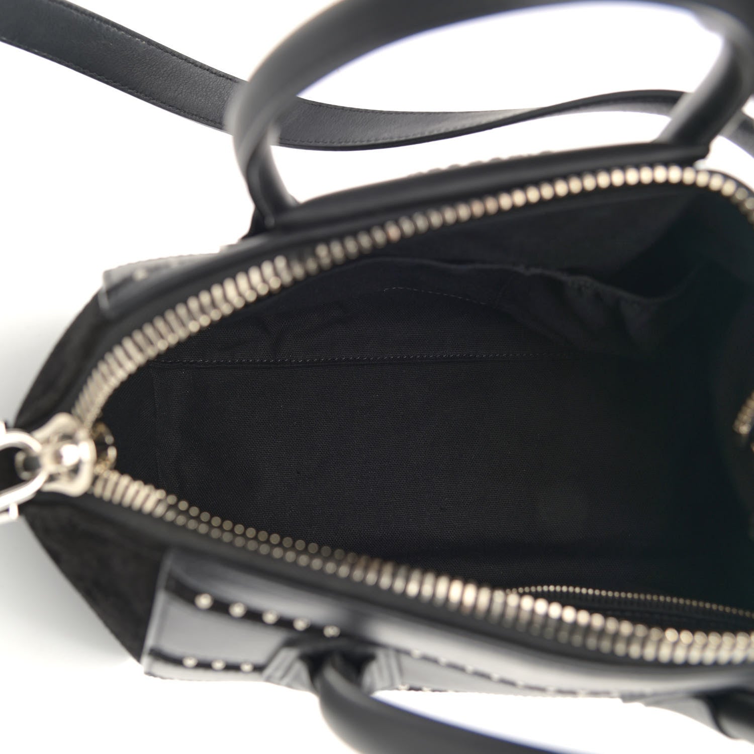 Givenchy Calfskin Suede Small Studded Chevron Antigona Black 4 of 10