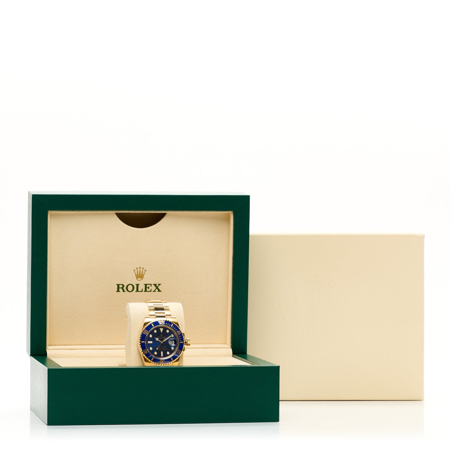 18K Yellow Gold 40mm Submariner Date Watch Blue 116618LB
