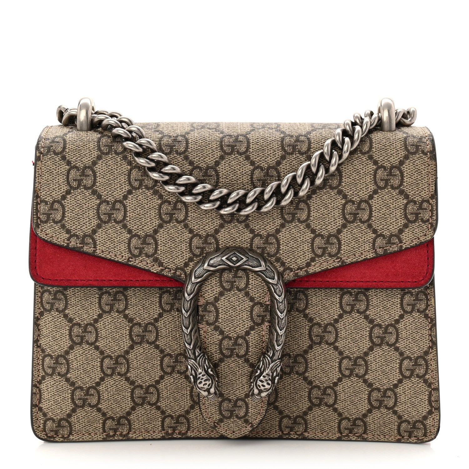 Gucci GG Supreme Monogram Mini Dionysus Shoulder Bag Hibiscus Red