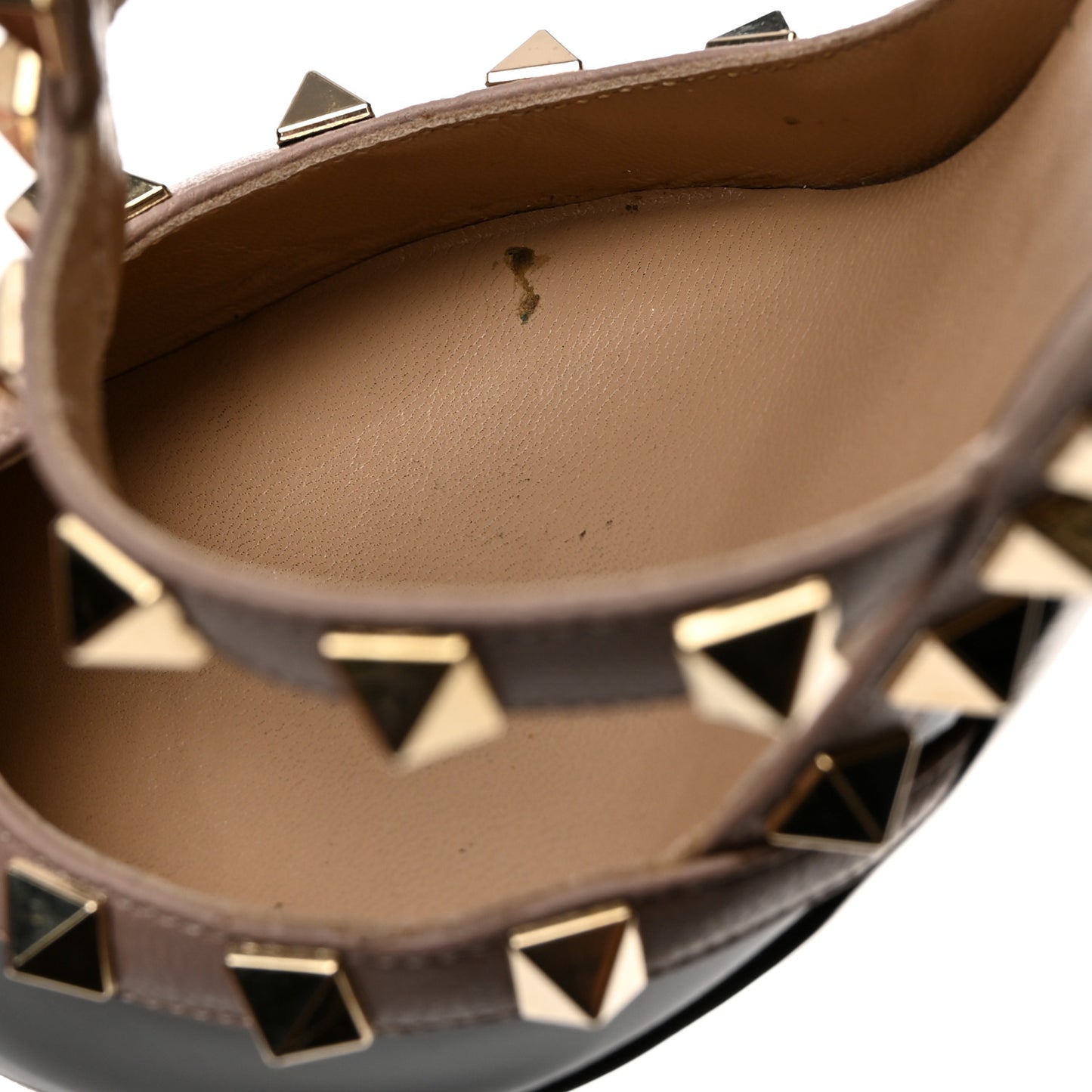 Patent Nappa Rockstud Ankle Strap 100mm Pumps 37.5 Black Poudre