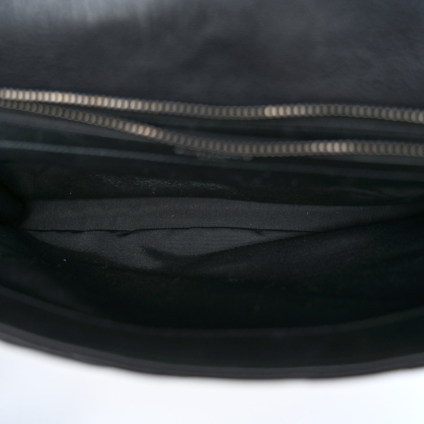 Sheepskin Matelasse Chevron Monogram Large College Satchel Black