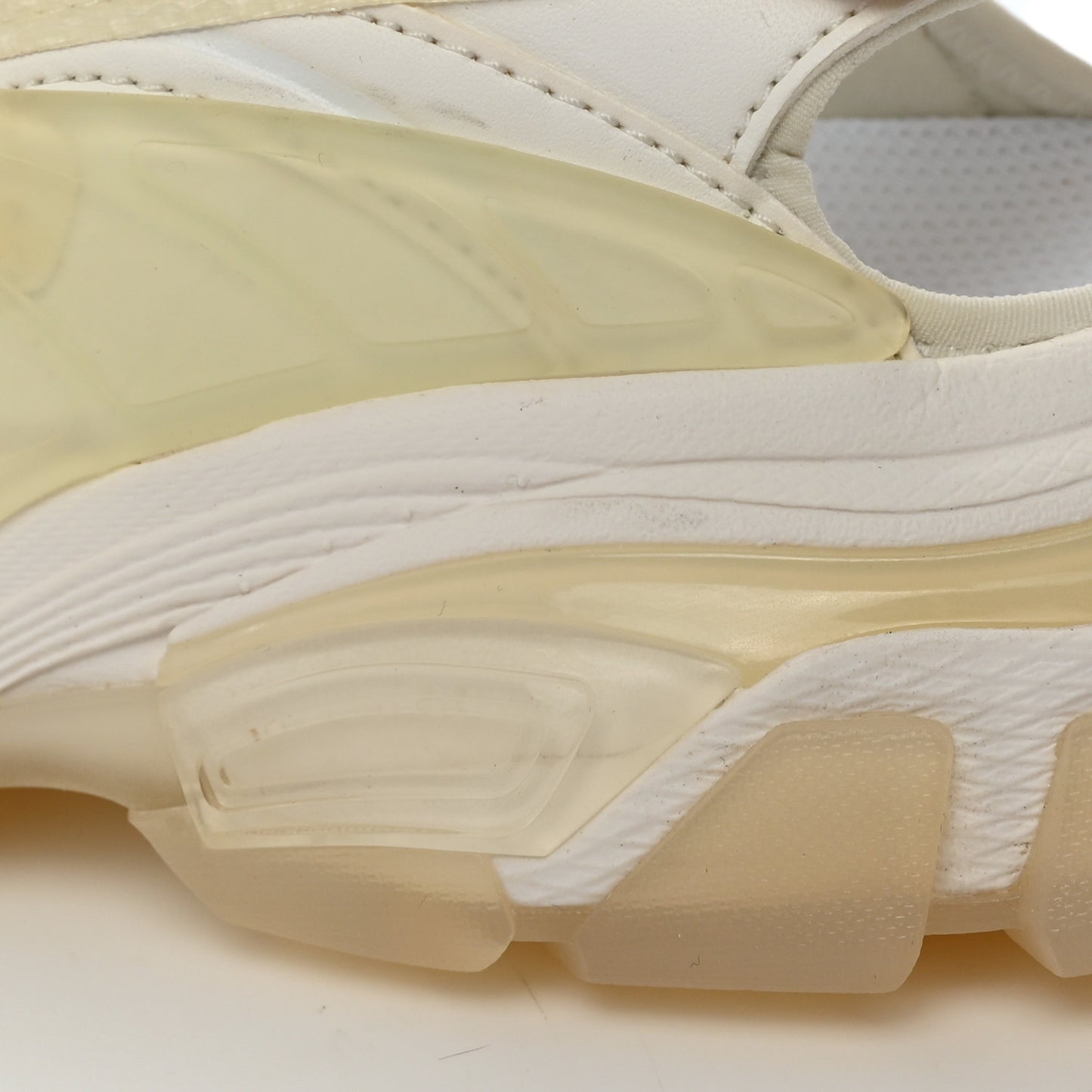Neoprene Rubber Clear Sole Womens Track Sandals 39 White