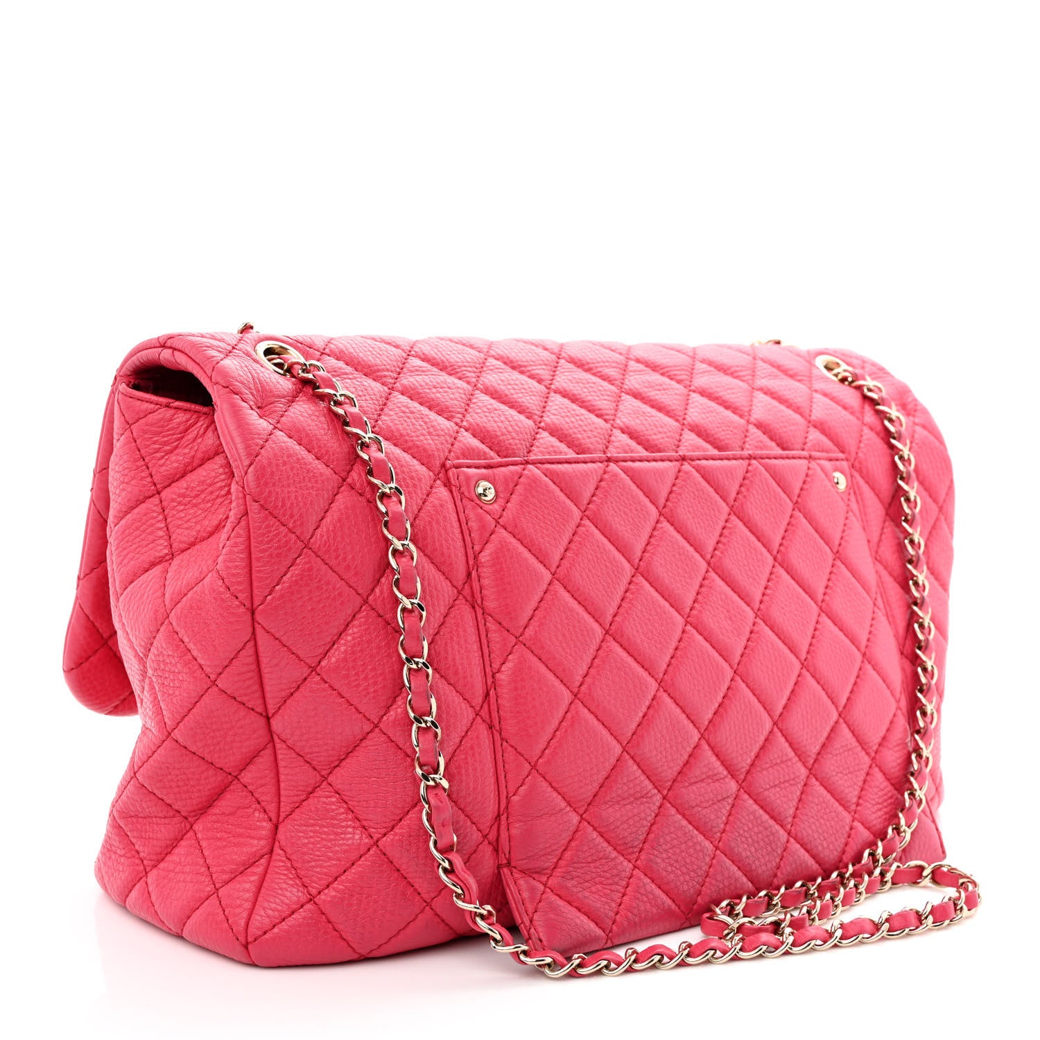 Chanel Calfskin Quilted Small XXL Travel Flap Bag Dark Pink 3 of 15