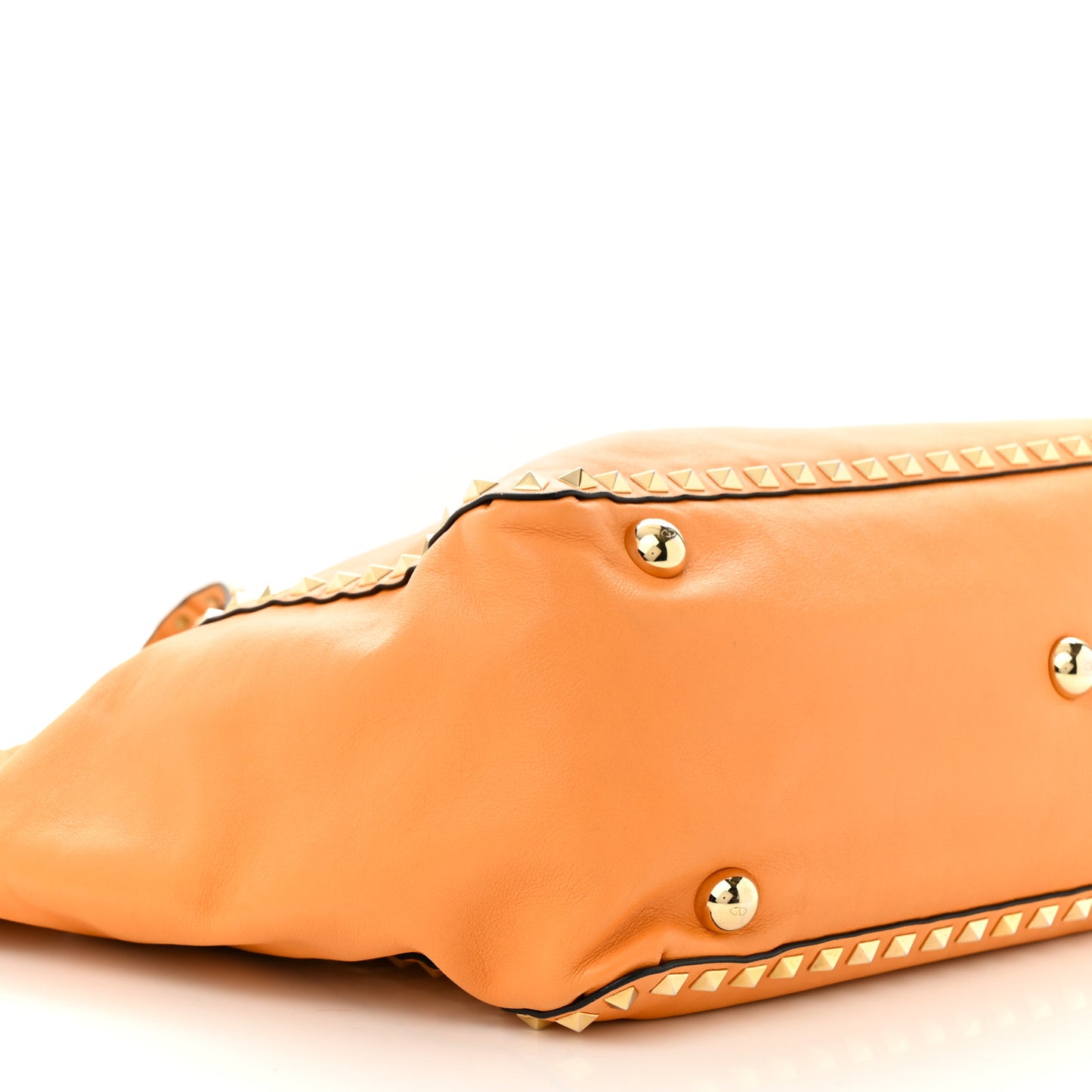 Vitello Medium Rockstud Tote Orange Fluo