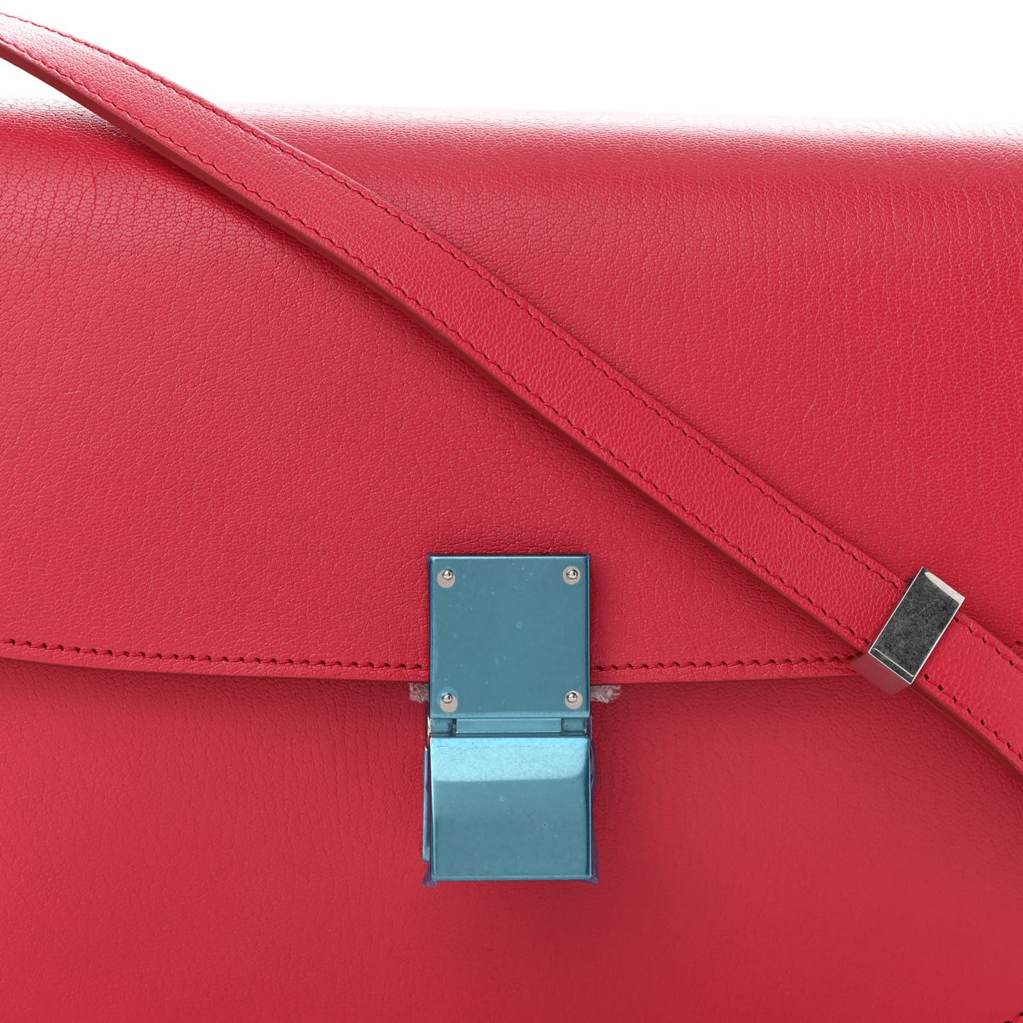 Goatskin Medium Classic Box Flap Bag Dark Pink