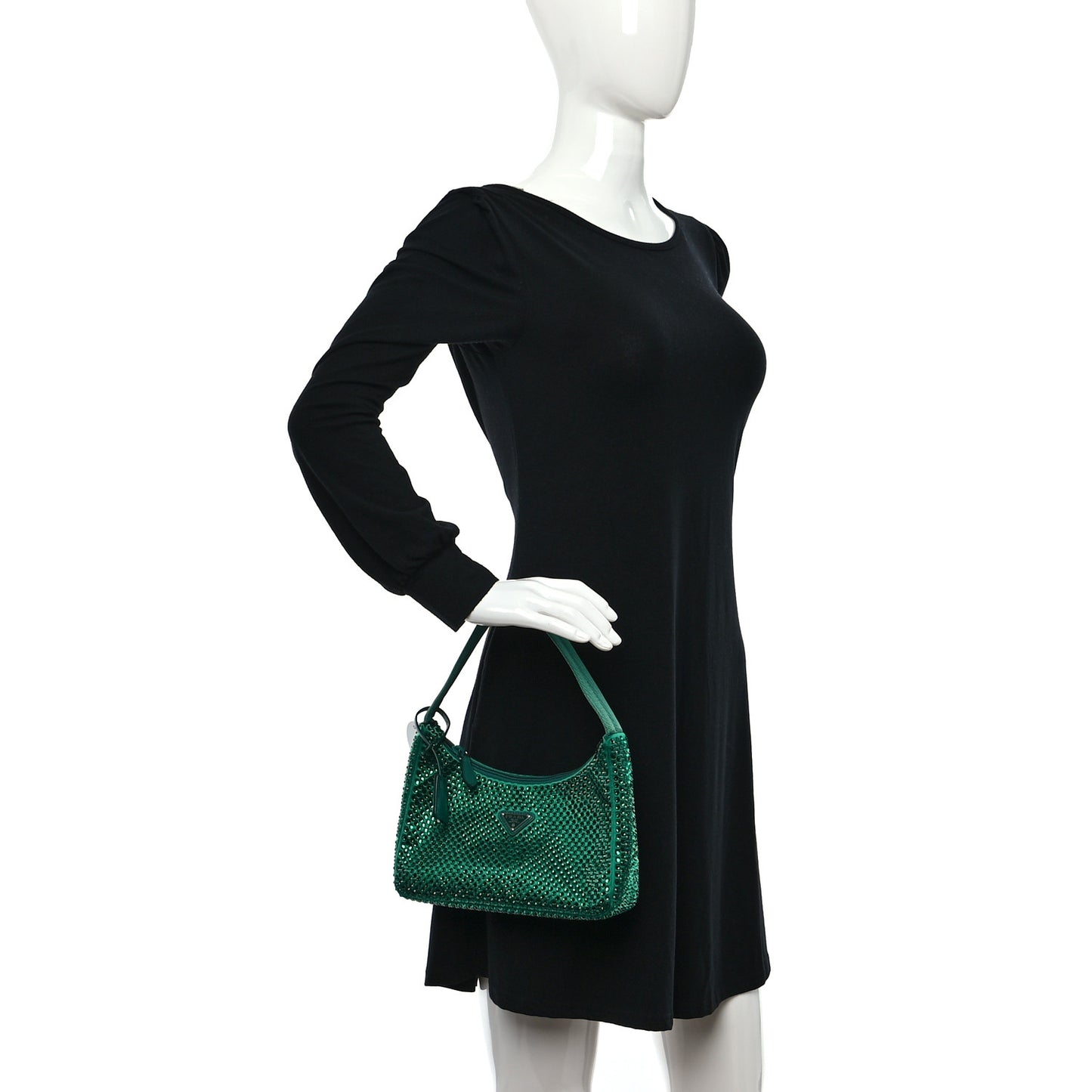 Satin Crystal Mini Re-Edition 2000 Bag Mango