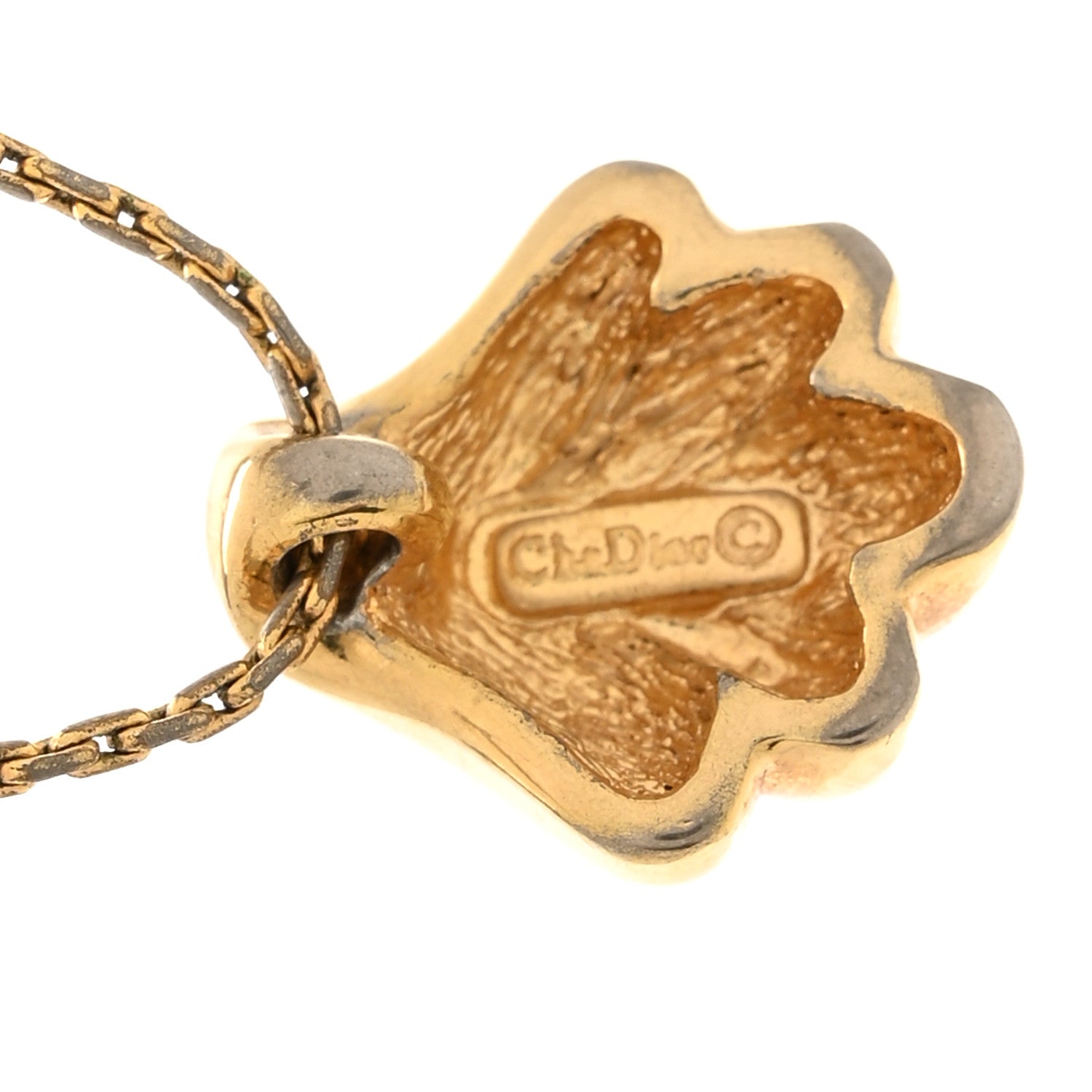 Christian Dior Metal Shell Necklace Gold 6 of 6
