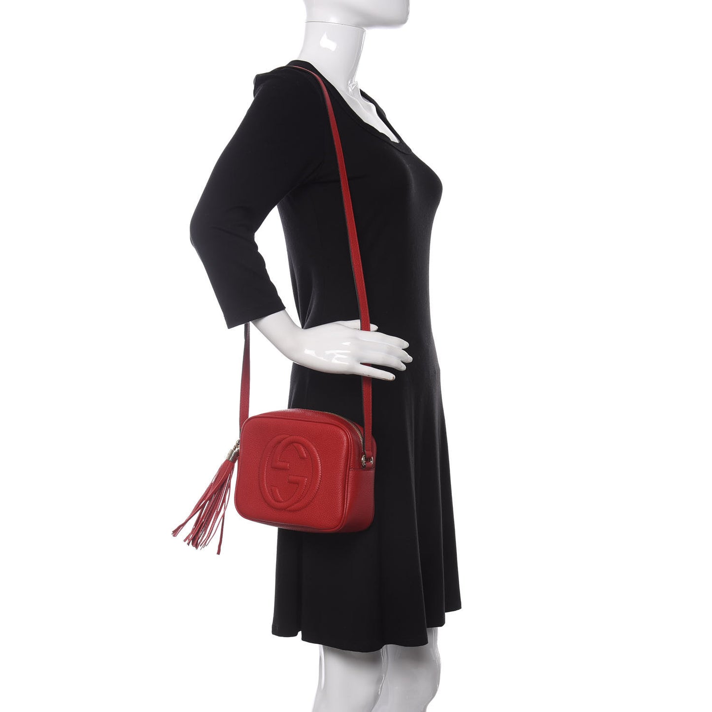 Pebbled Calfskin Small Soho Disco Bag Tabasco Red