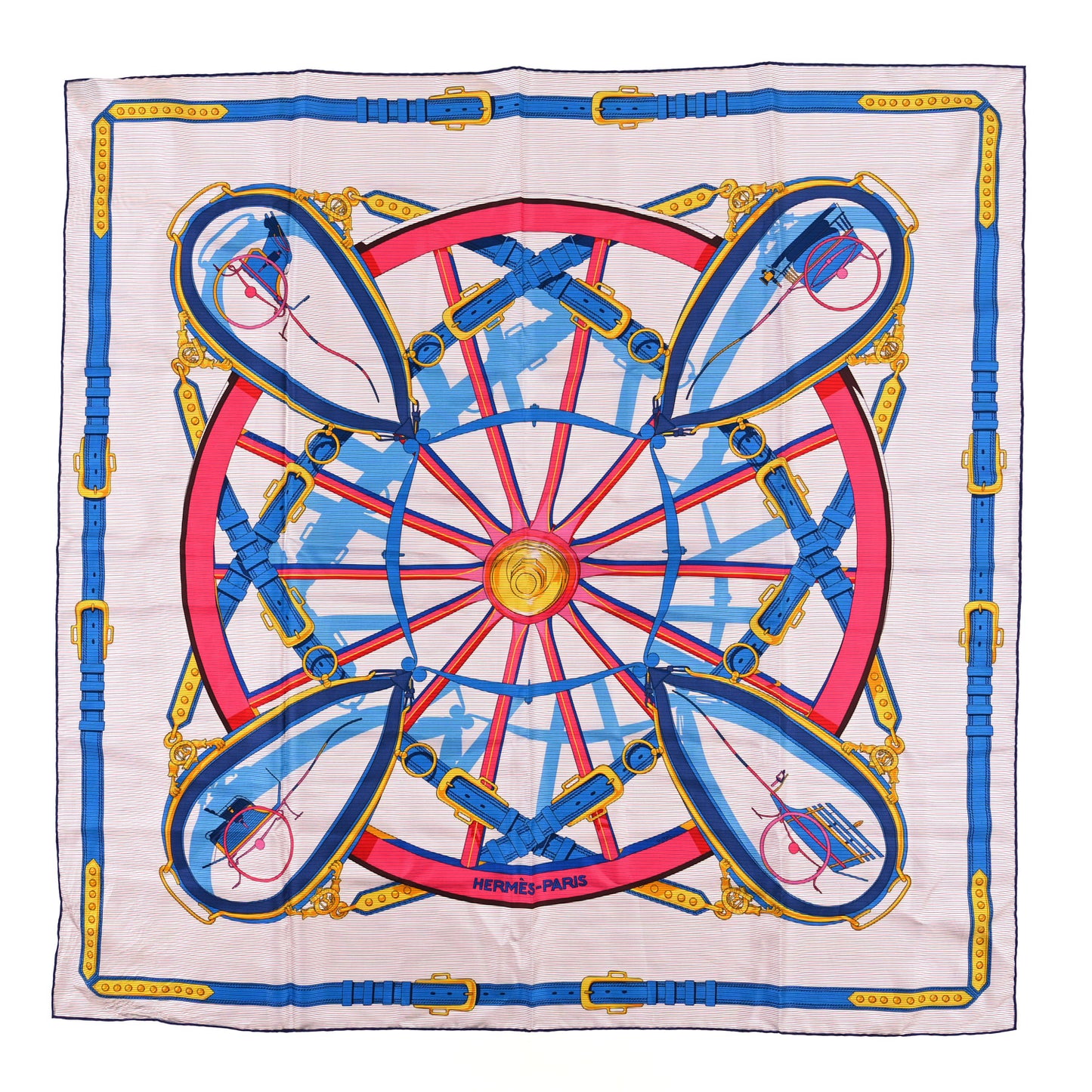 Silk En Roue Libre Chemise Scarf 90 Rose Vif Bleu Royal