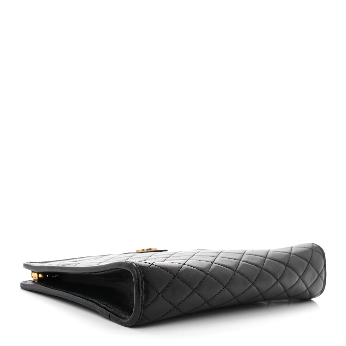 Lambskin Quilted Monogram Baby Victoire Chain Clutch Bag Black