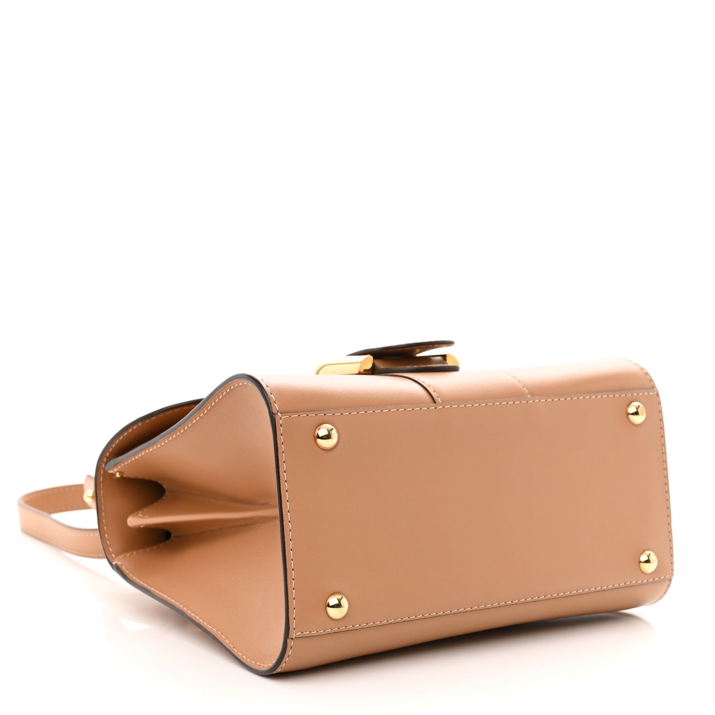Grained Calfskin Mini Brillant Satchel Nude