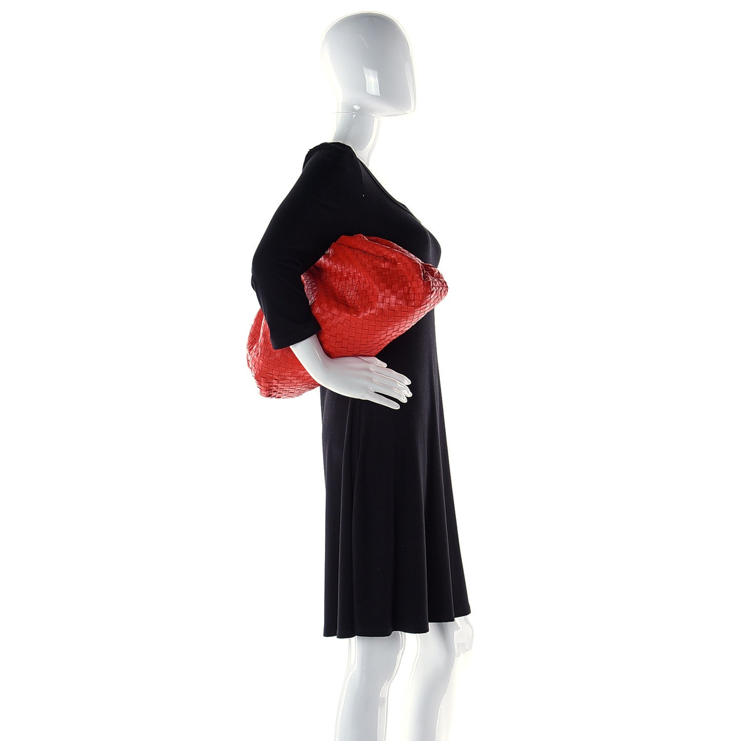Nappa Maxi Intrecciato The Pouch Oversized Clutch Bright Red