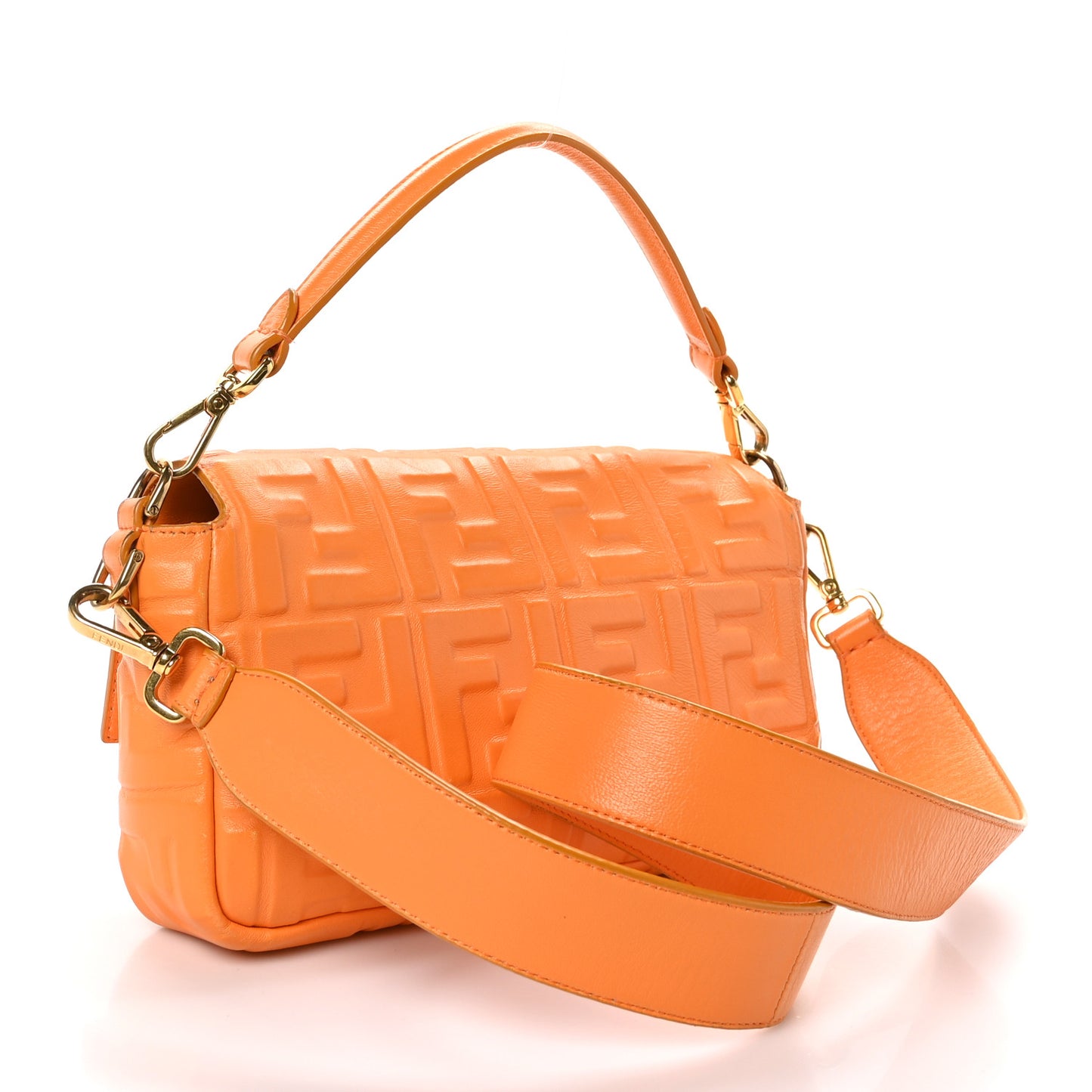 Nappa FF 1974 Embossed Baguette Clementine