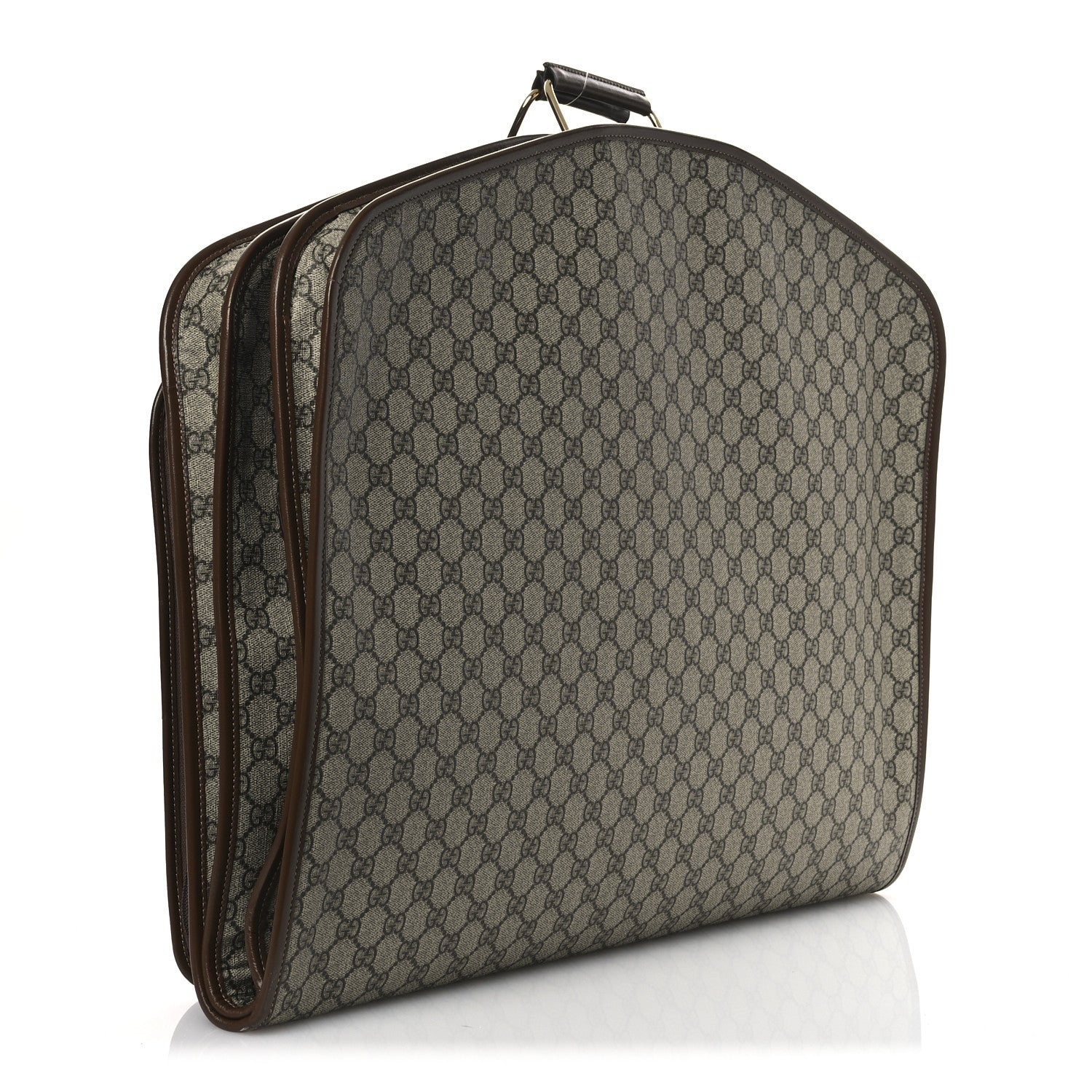Gucci GG Supreme Monogram Azalea Calfskin Retro Interlocking G Hanger Garment Bag Beige Ebony Brown Sugar 2 of 10