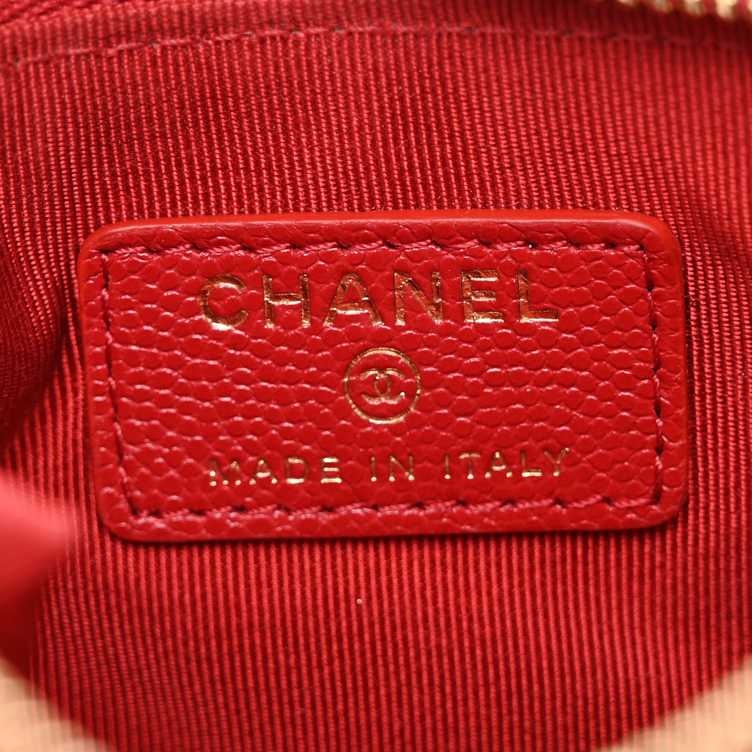 Chanel Caviar Quilted Small Cosmetic Case Red 6 of 10