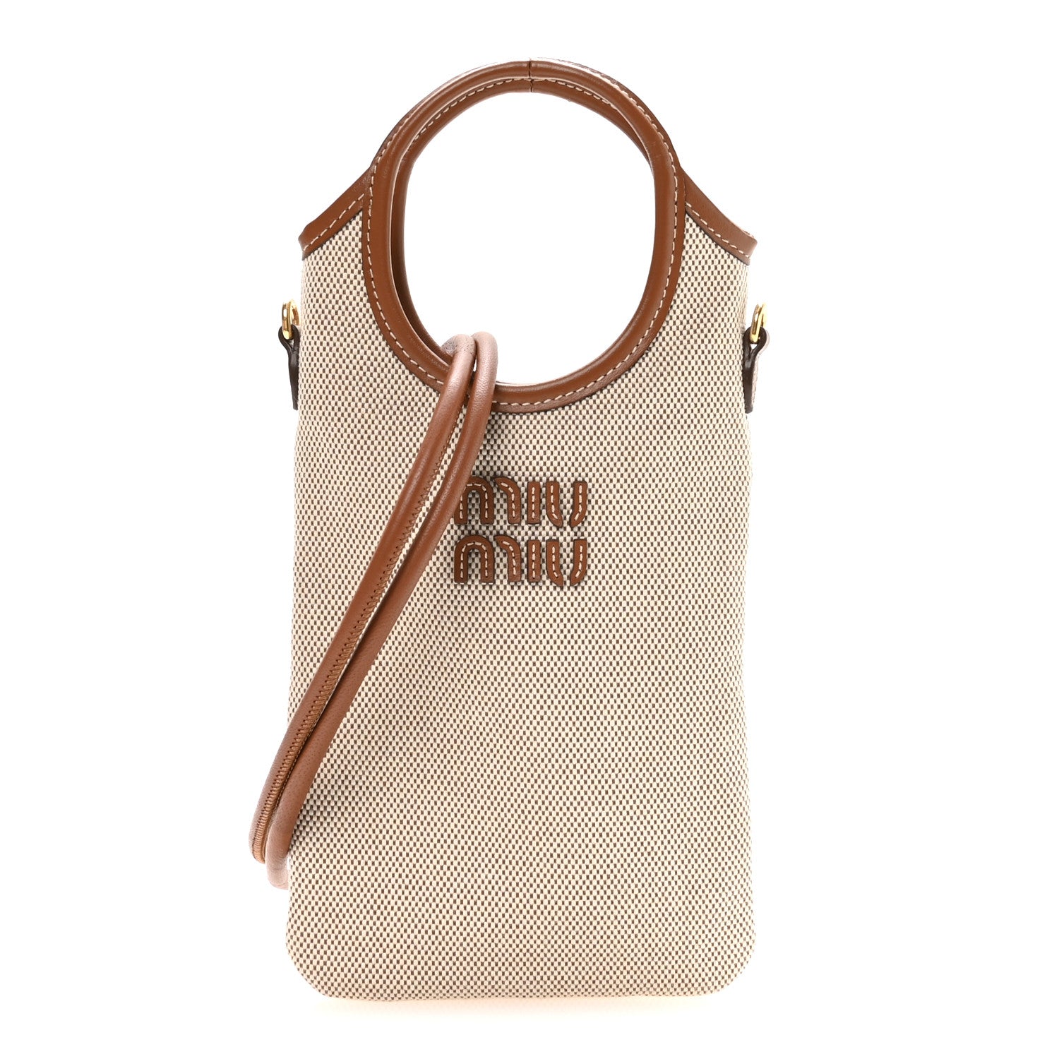 Miu Miu Canvas Ivy Smartphone Case Beige Brandy 1906437 – FASHIONPHILE
