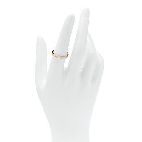 18K Yellow Gold Diamond 2.6mm LOVE Paved Band Ring 54 6.75