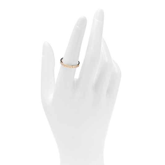 18K Yellow Gold Diamond 2.6mm LOVE Paved Band Ring 54 6.75