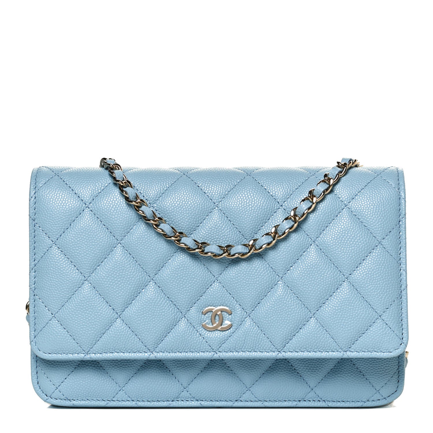 Chanel Caviar Quilted Wallet On Chain WOC Blue 1 of 12