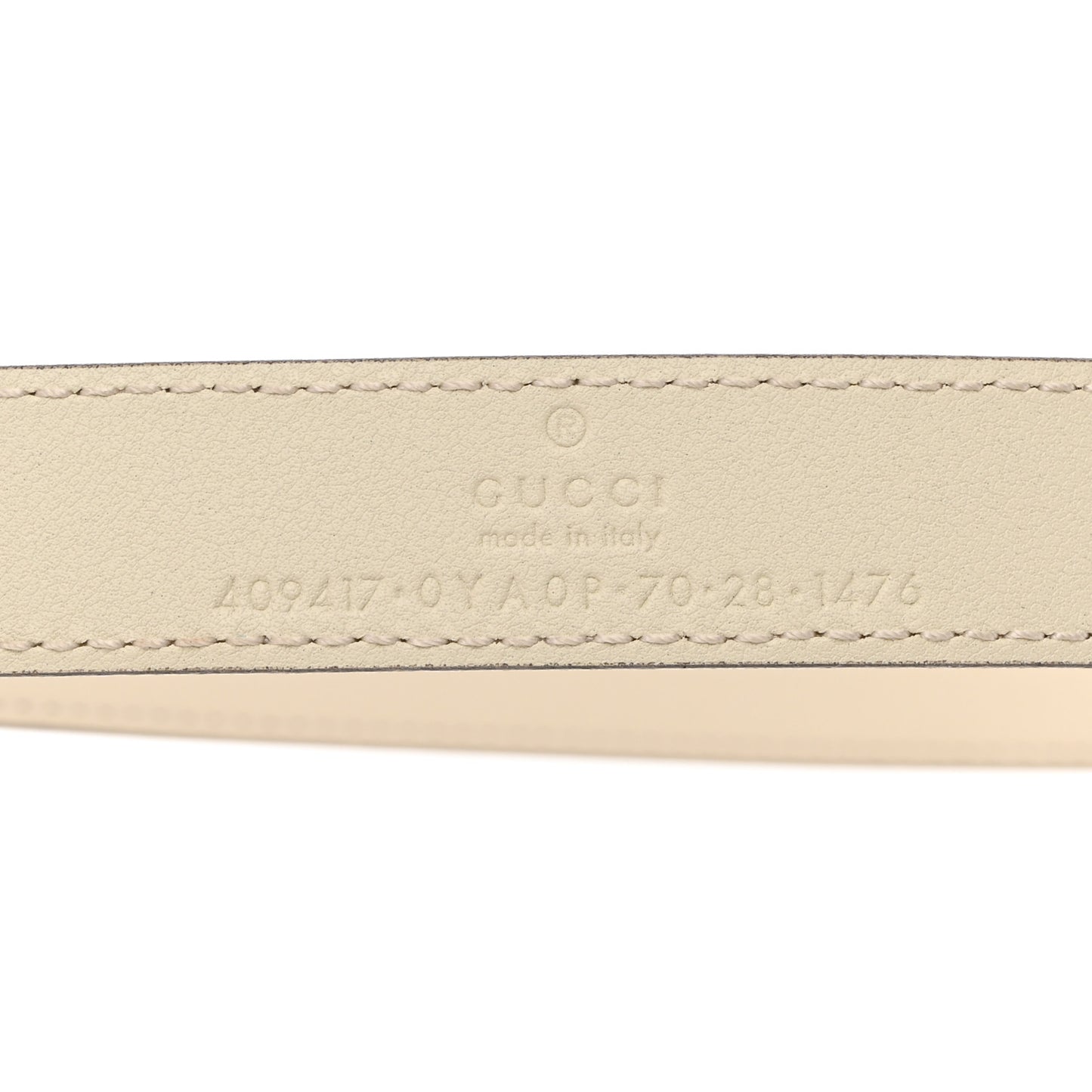 Calfskin Double G 20mm Belt 70 28 Mystic White