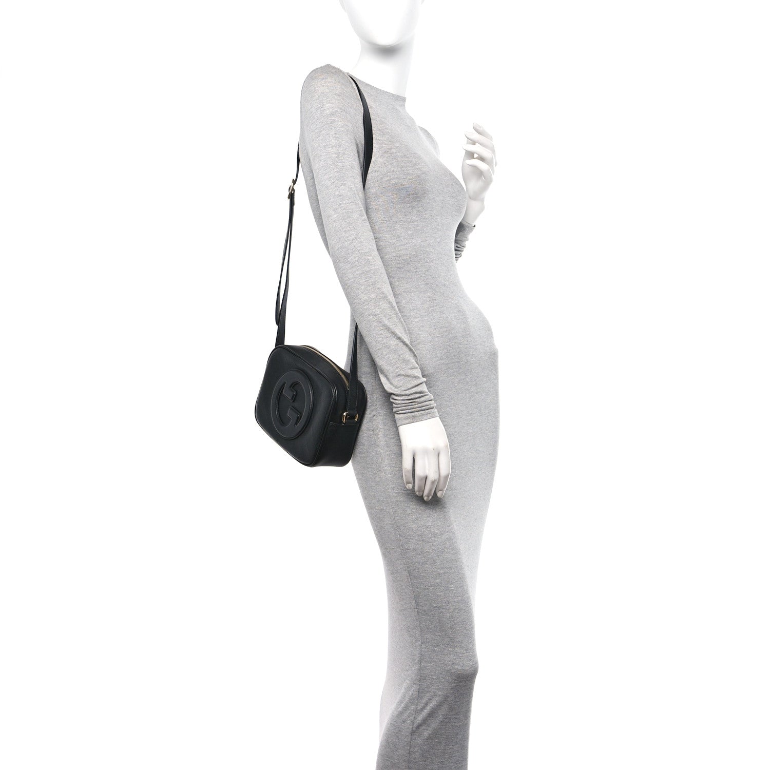 Gucci Sakai Be Green Calfskin Diagonal Stitched Small Blondie Shoulder Bag Black 2 of 10