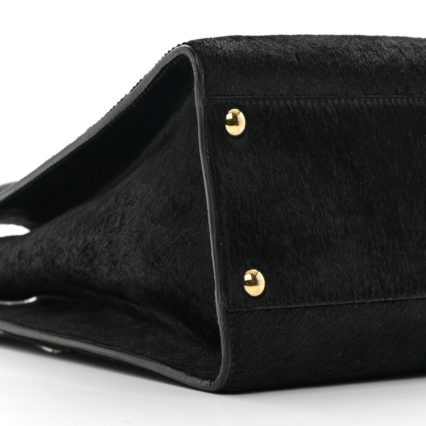 Pony Hair Gancio Lock Tote Black