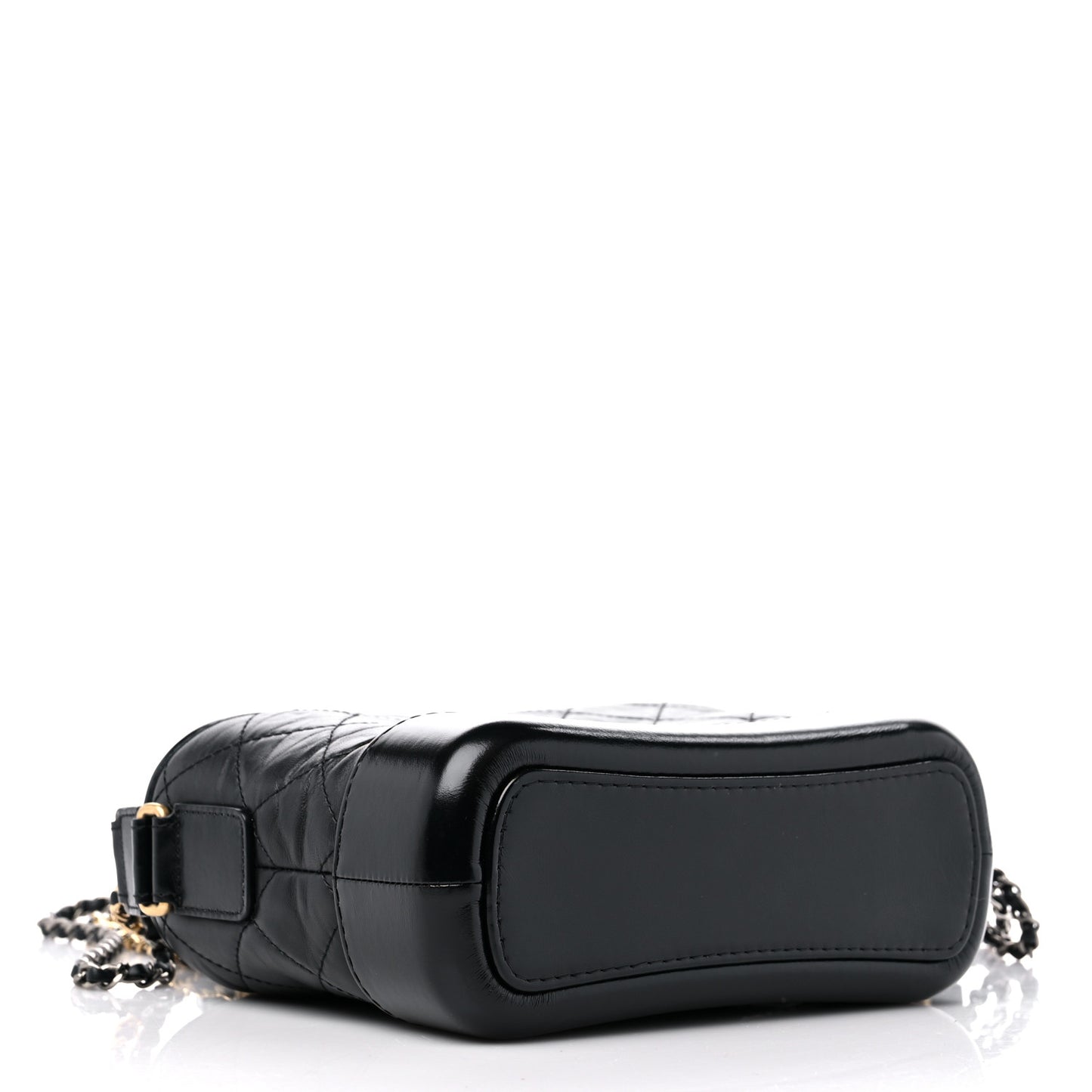 Aged Calfskin Quilted Small Gabrielle Logo Hobo Black
