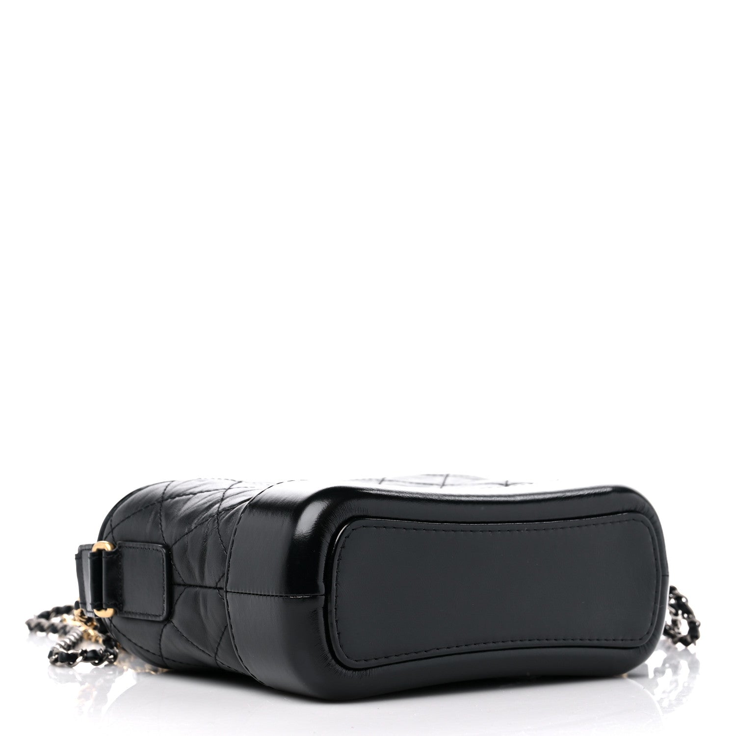 Chanel Aged Calfskin Quilted Small Gabrielle Logo Hobo Black 4 of 10
