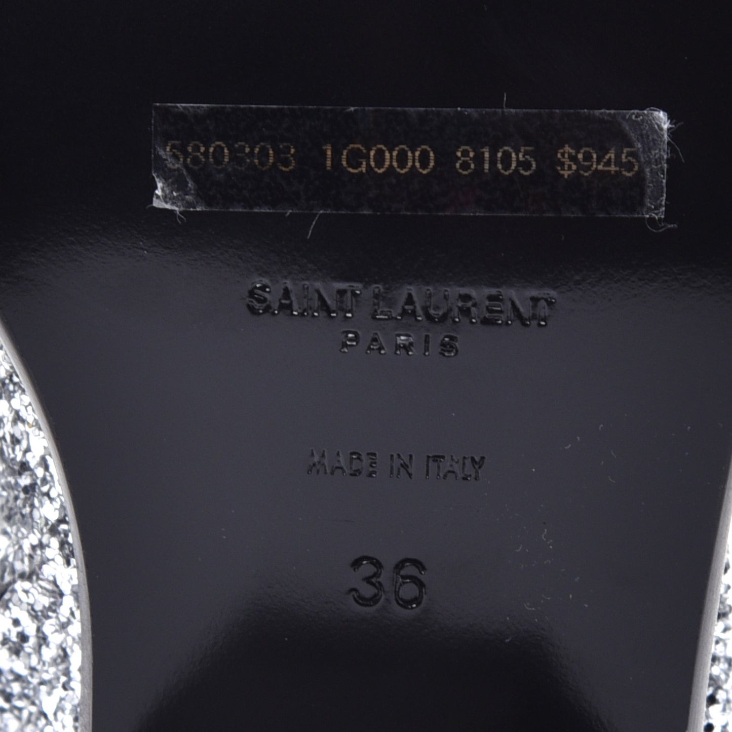 Glitter Calfskin West 45 Boots 36 Silver