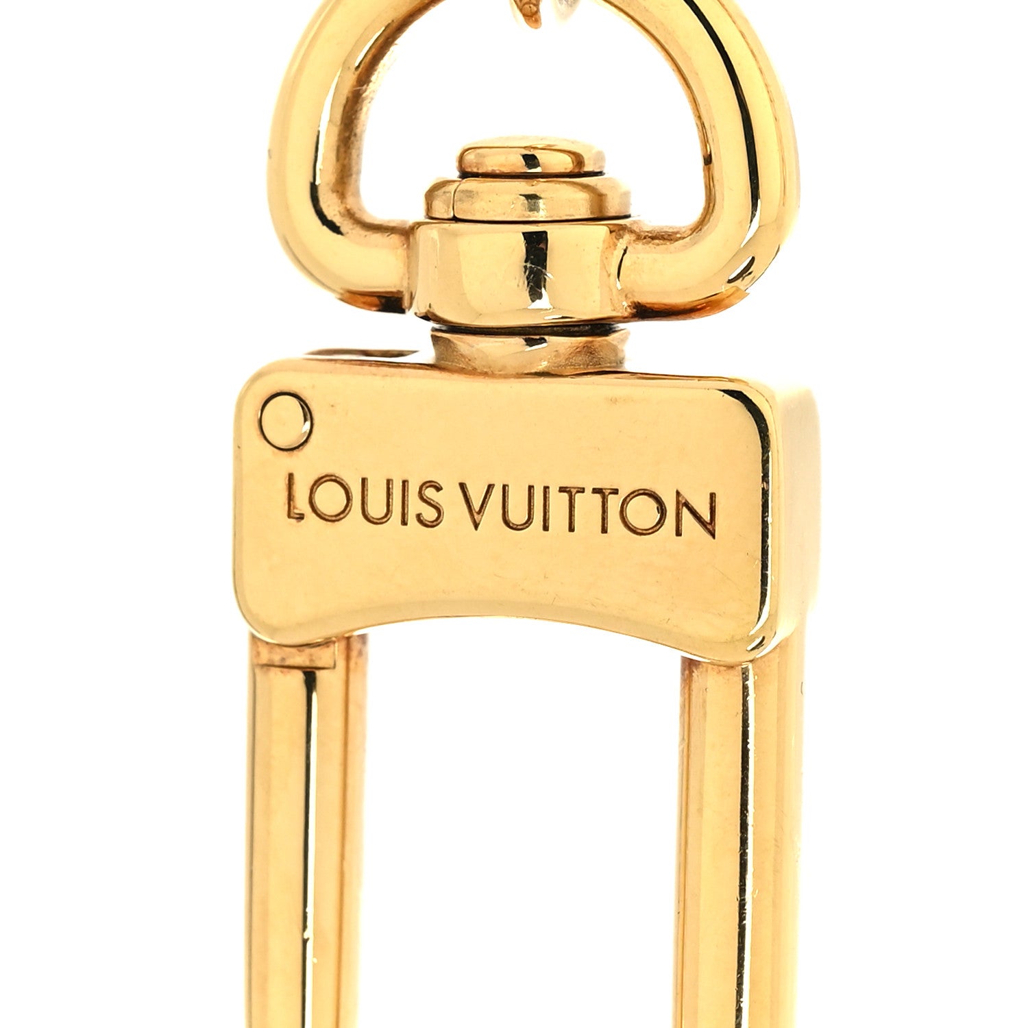 Louis Vuitton Brass Enamel Fleur De Monogram Bag Charm Chain Gold 3 of 4