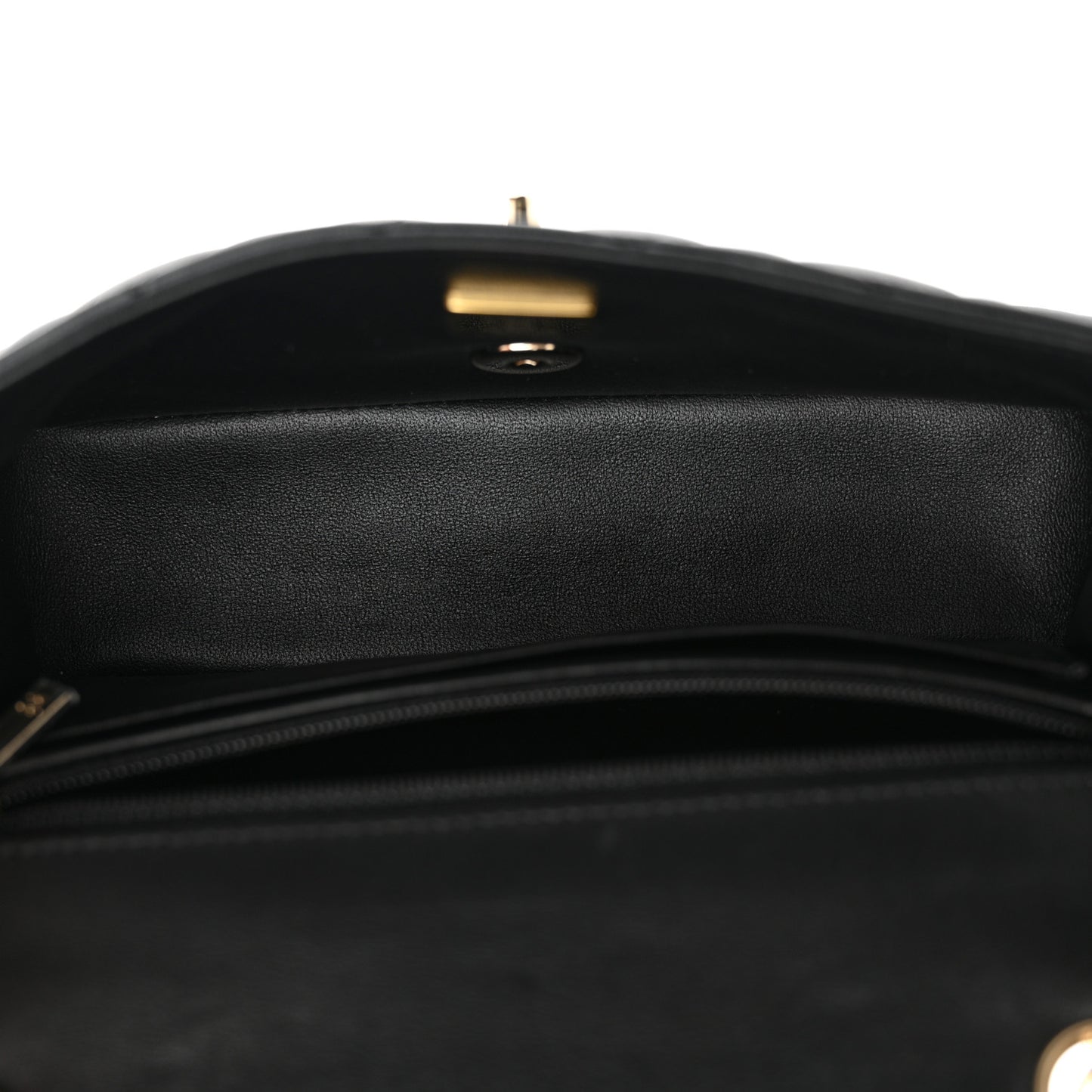 Lambskin Quilted Mini Rectangular Flap Black