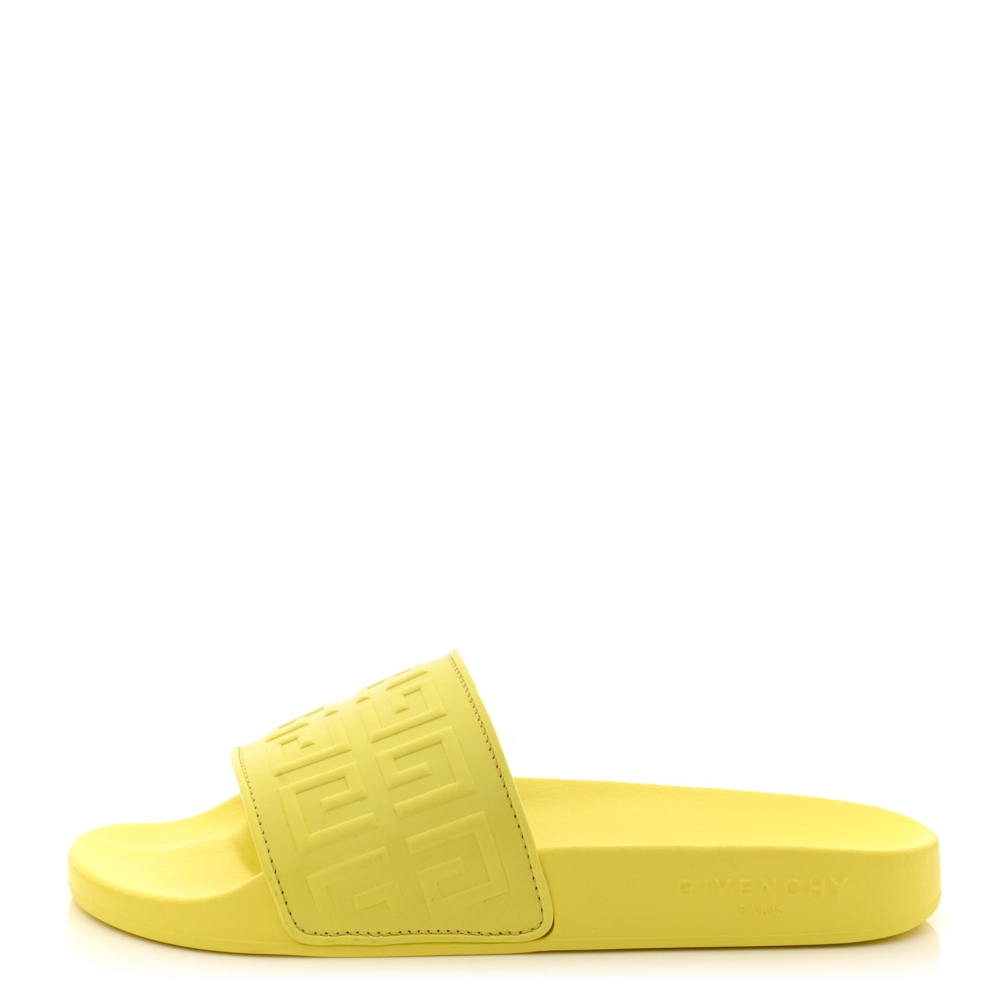 Rubber Logo 4G Pool Slide Sandals 38 Fluo Yellow