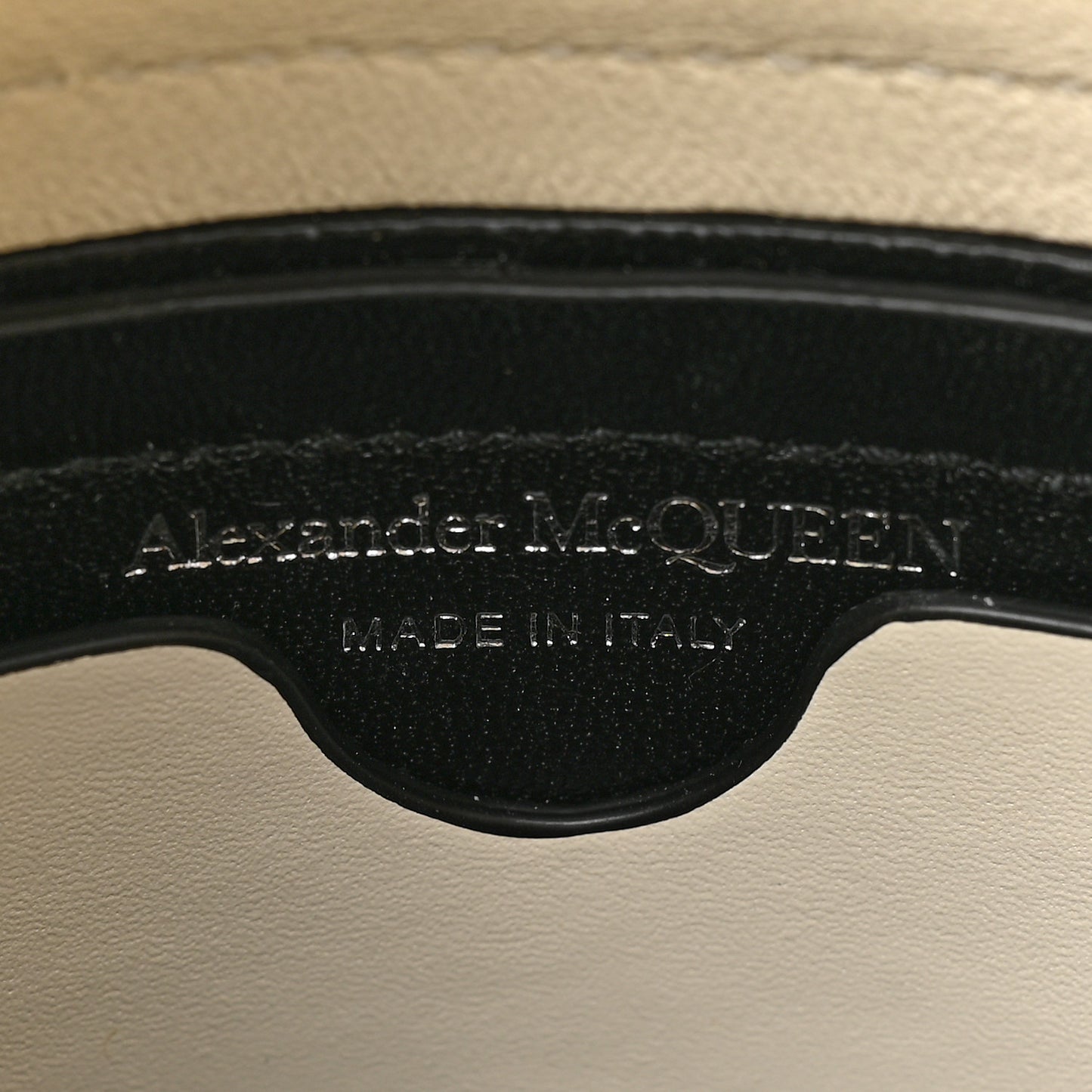 Calfskin Curve Bucket Bag Black White