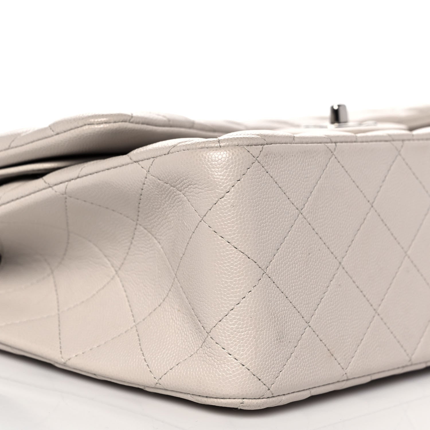 Chanel Caviar Quilted Jumbo Double Flap Ivory 8 of 9
