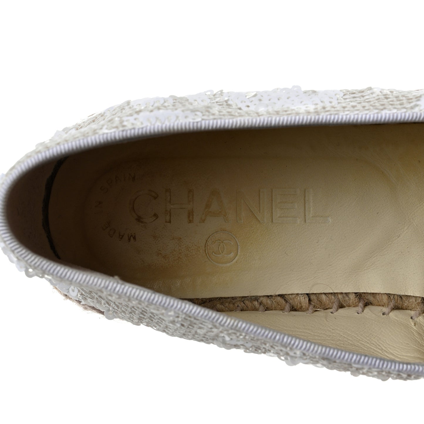 Patent Sequin CC Espadrilles 36 White