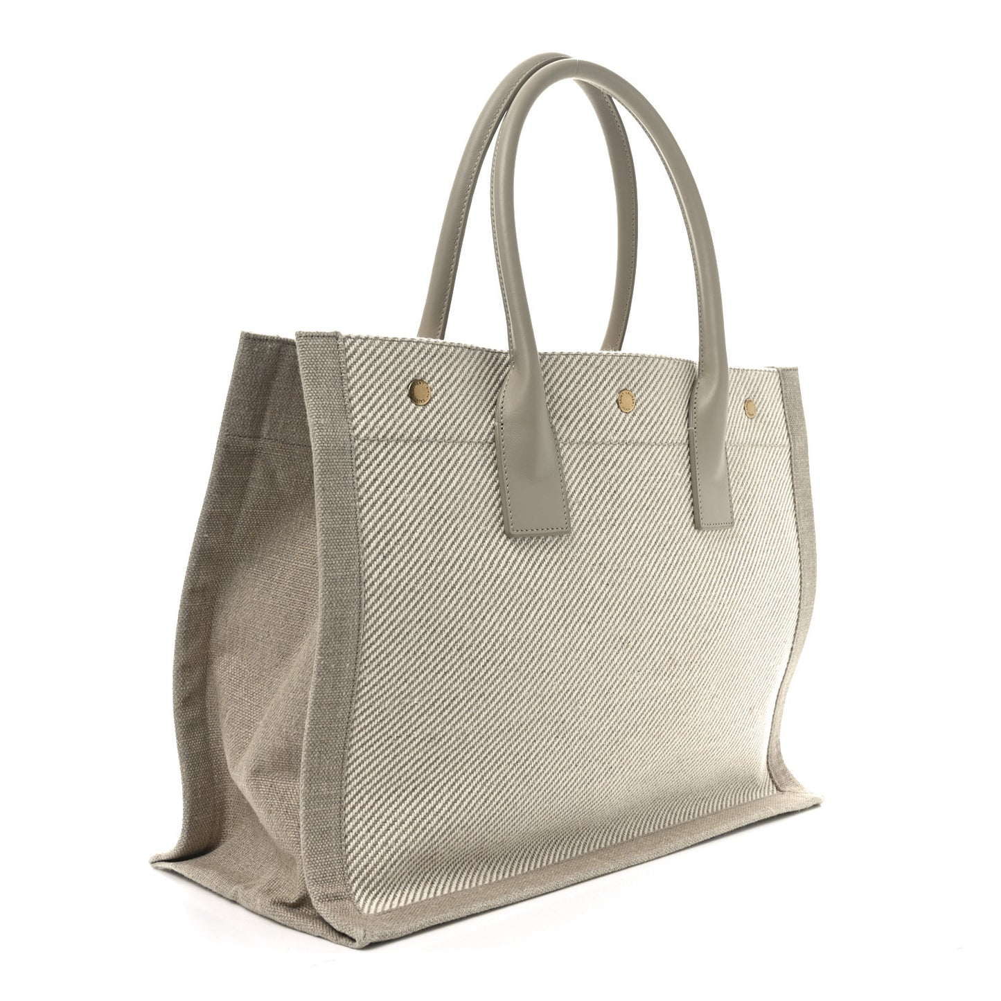 Linen Calfskin Small Rive Gauche Tote Beige Sea Salt